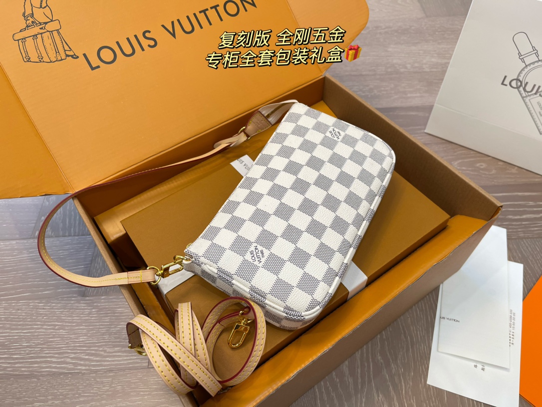 LV Plaid Mahjong Bag