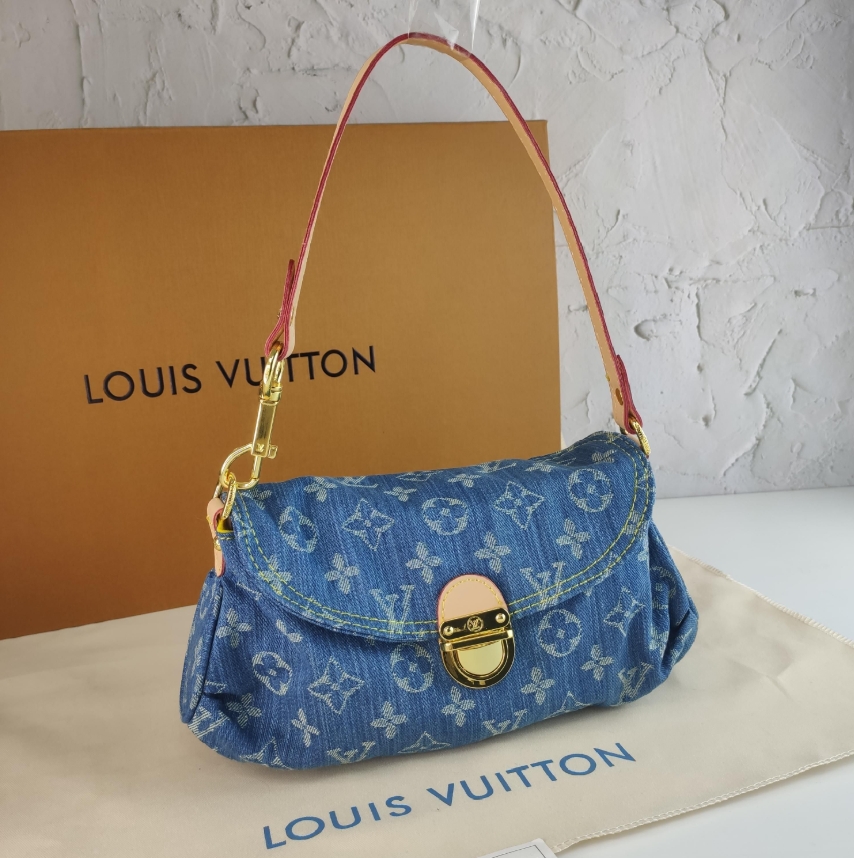 LV denim underarm bag