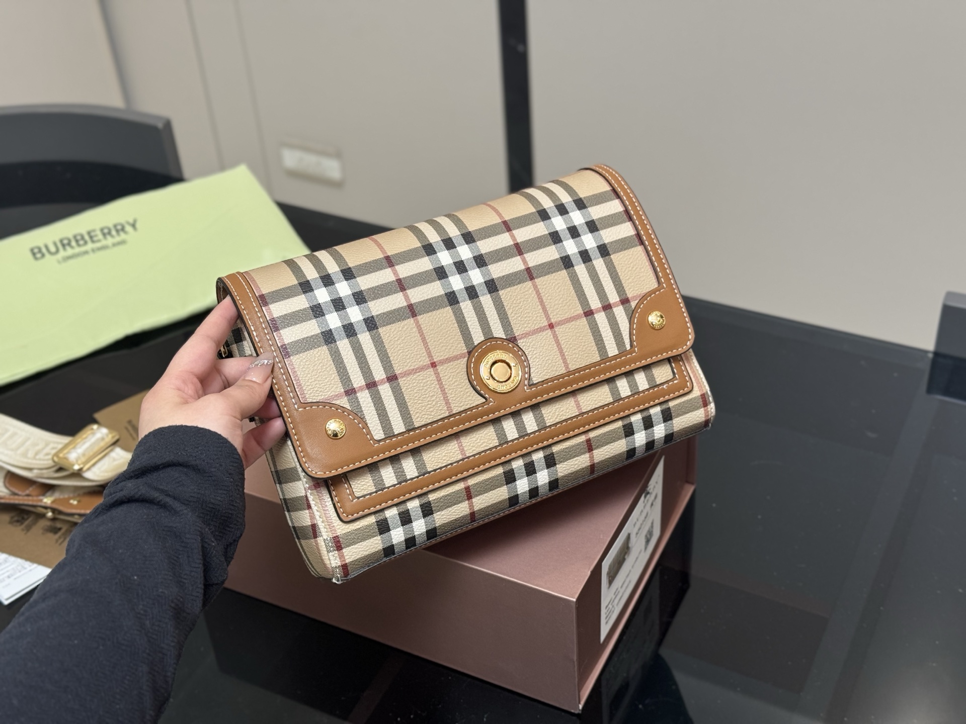 Burberry canvas messenger bag