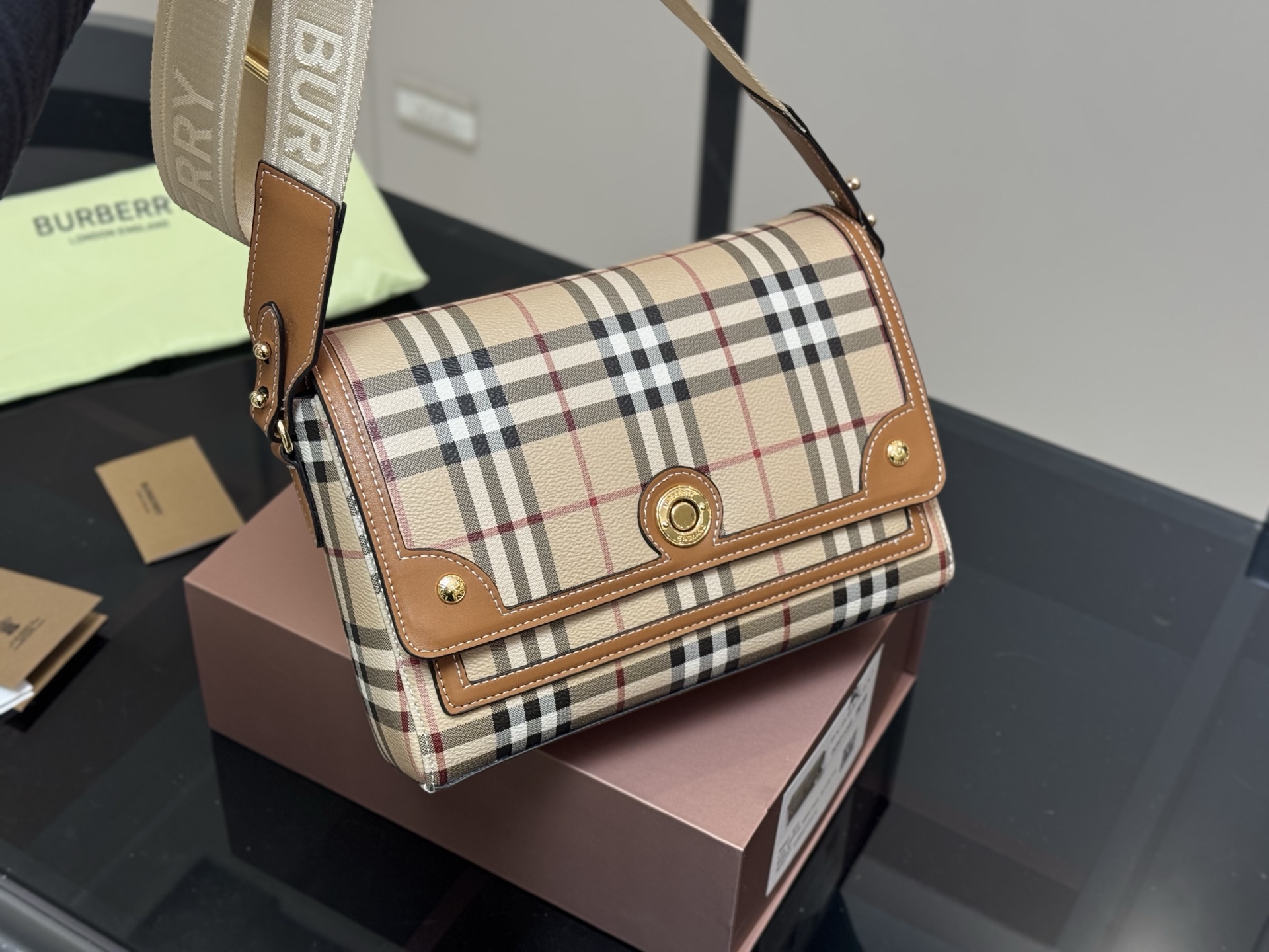 Burberry canvas messenger bag
