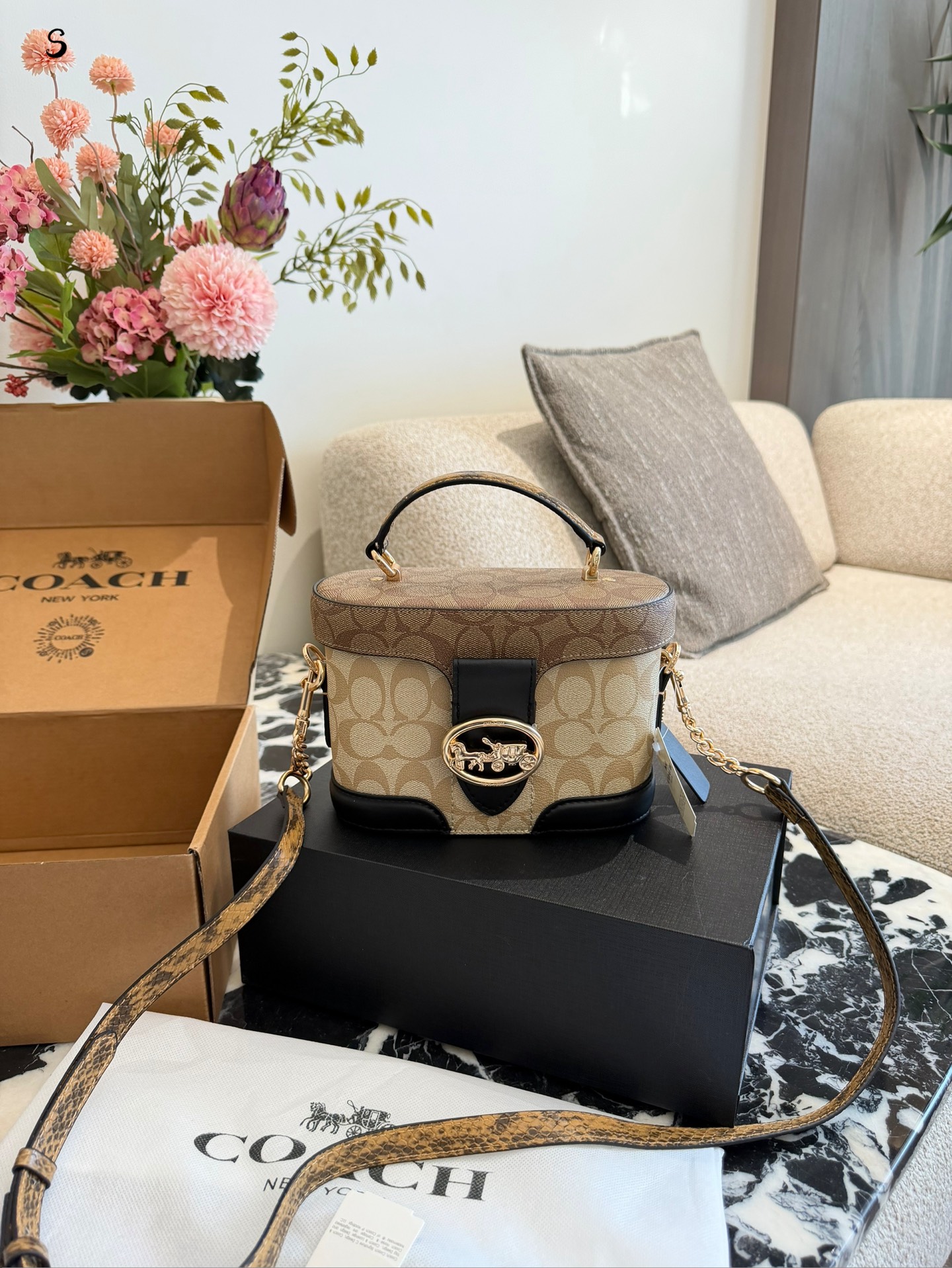 Coach monogram box bag