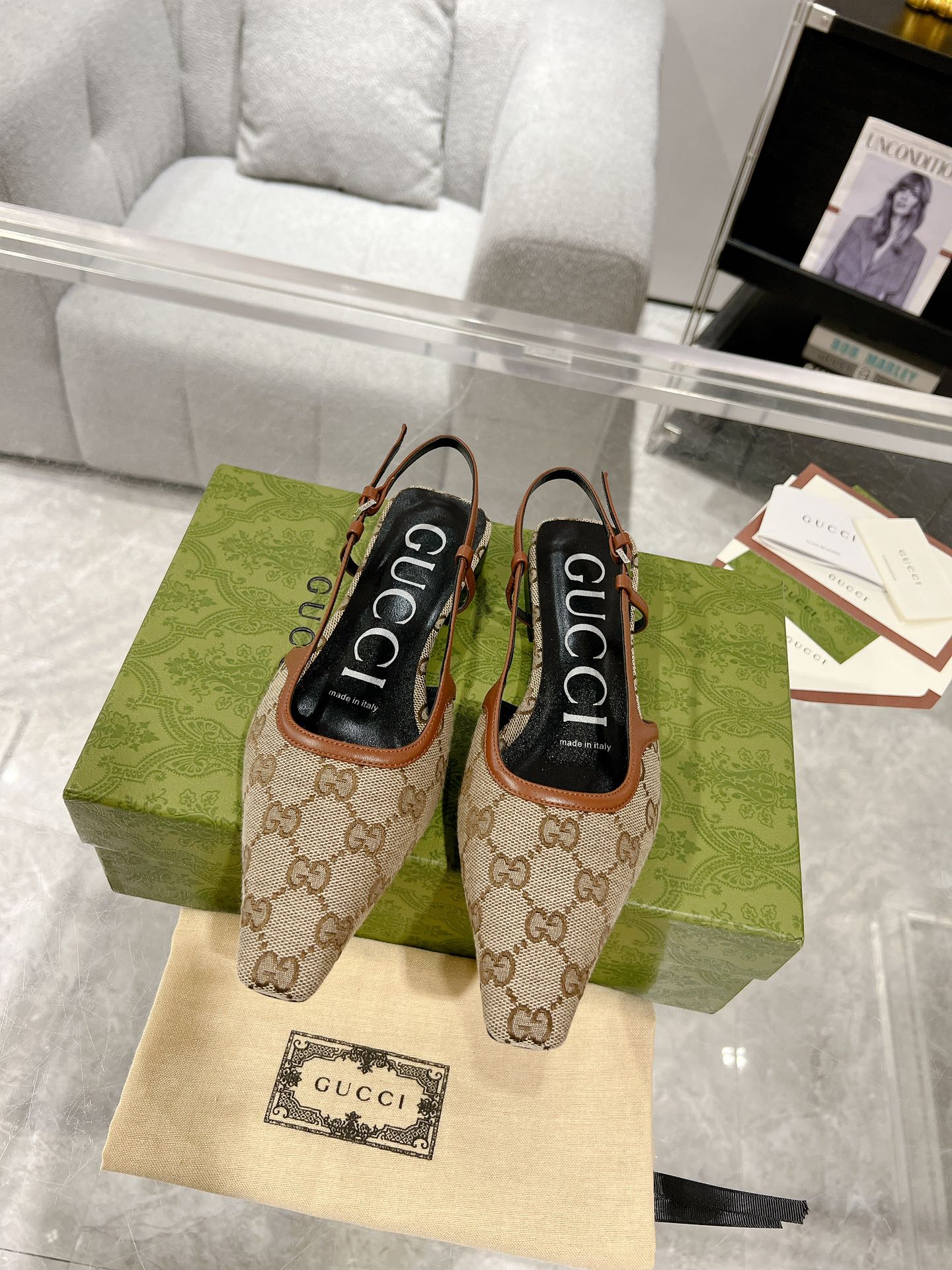 Gucci new rhinestone mesh sandals