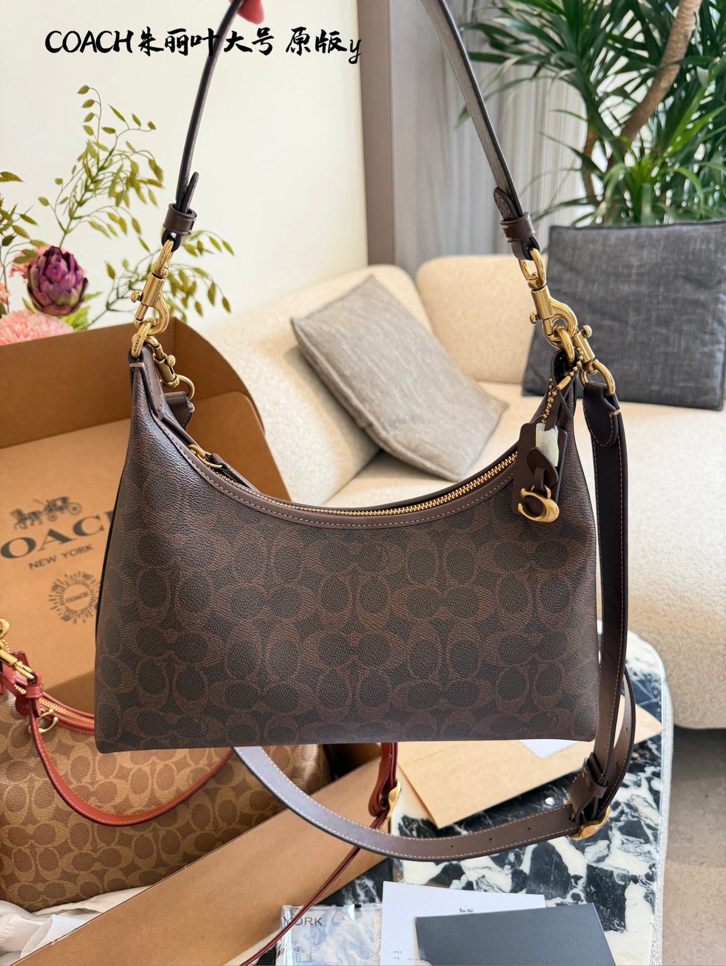 Coach Juliet Dark Brown Monogram Bag