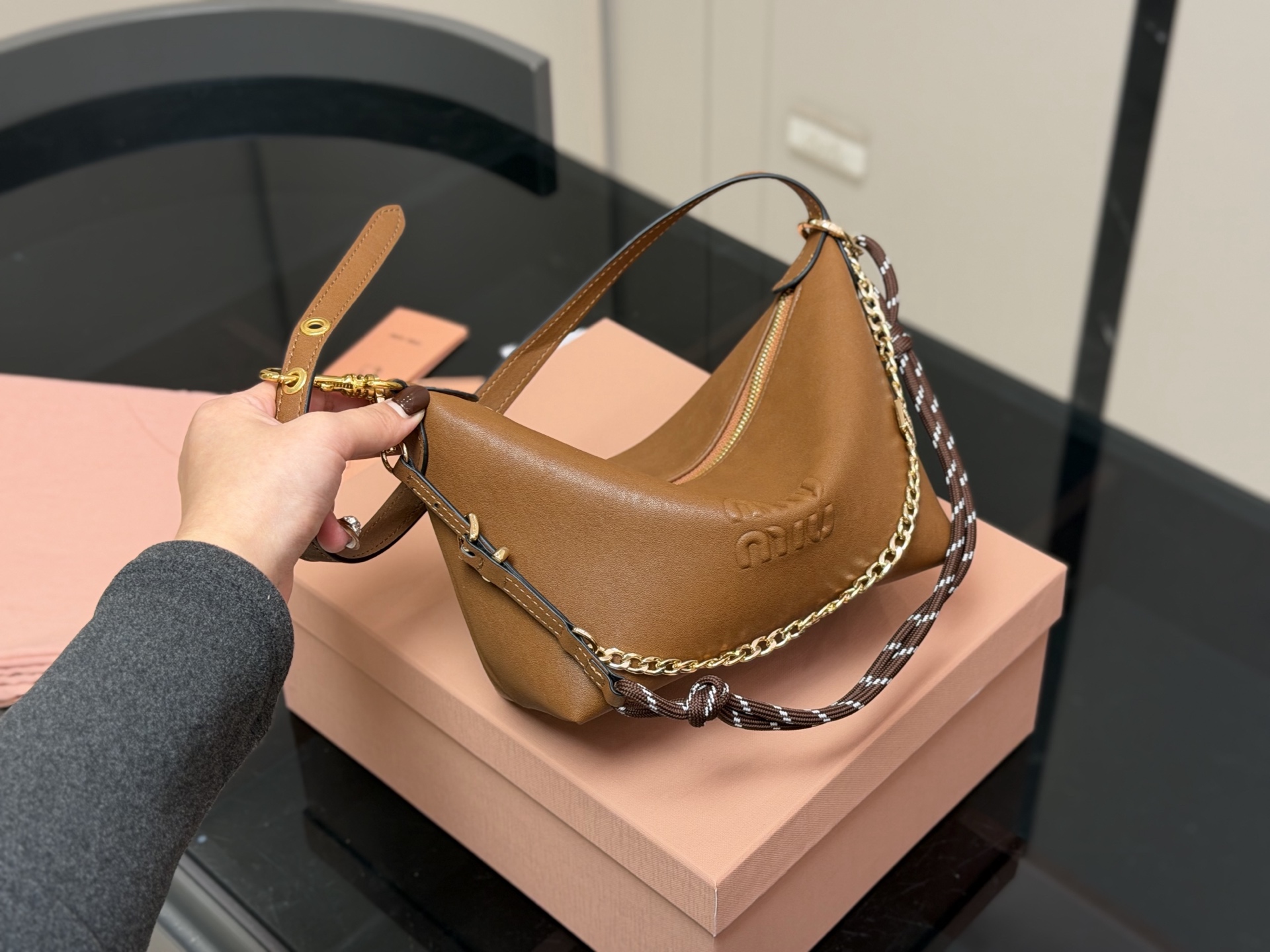 Miu Miu canvas mini lunchbox bag