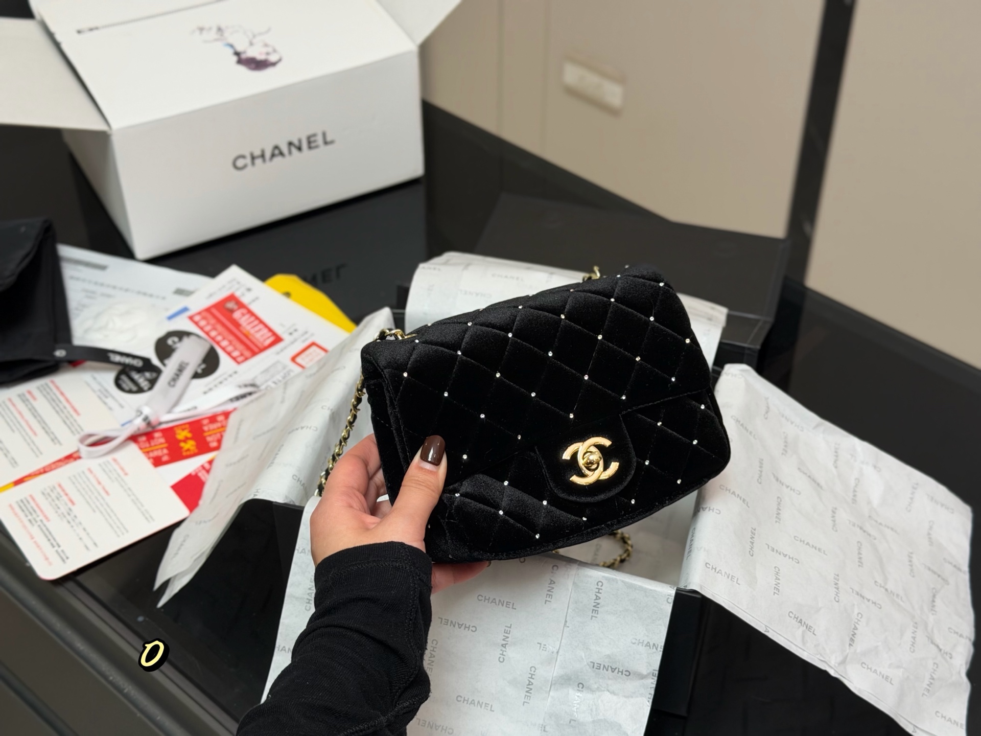 Chanel Gold Globe Square Bag