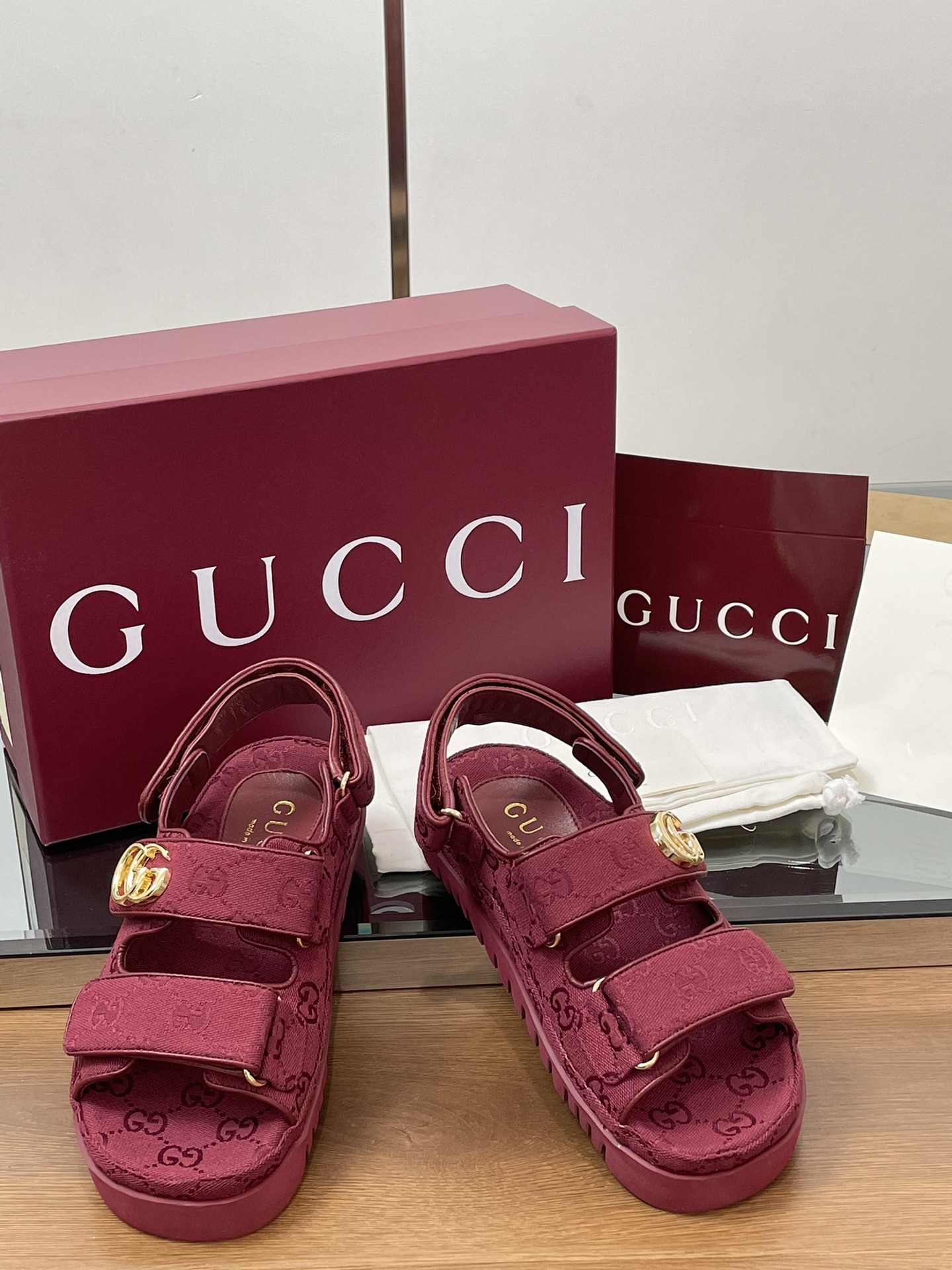 GUCCi Classic Monogram Canvas Beach Sandals