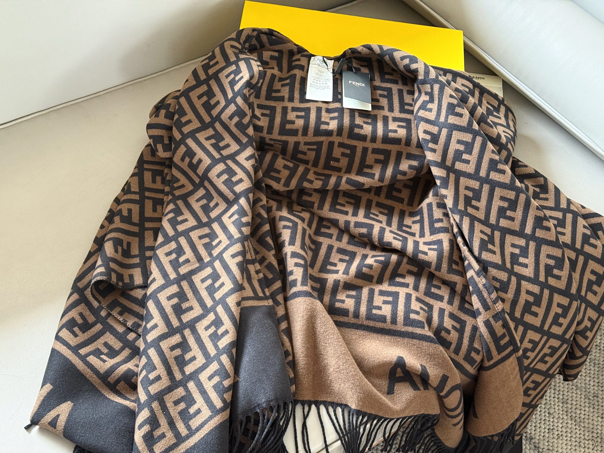 Fendi Double-Sided Jacquard Shawl/Cape
