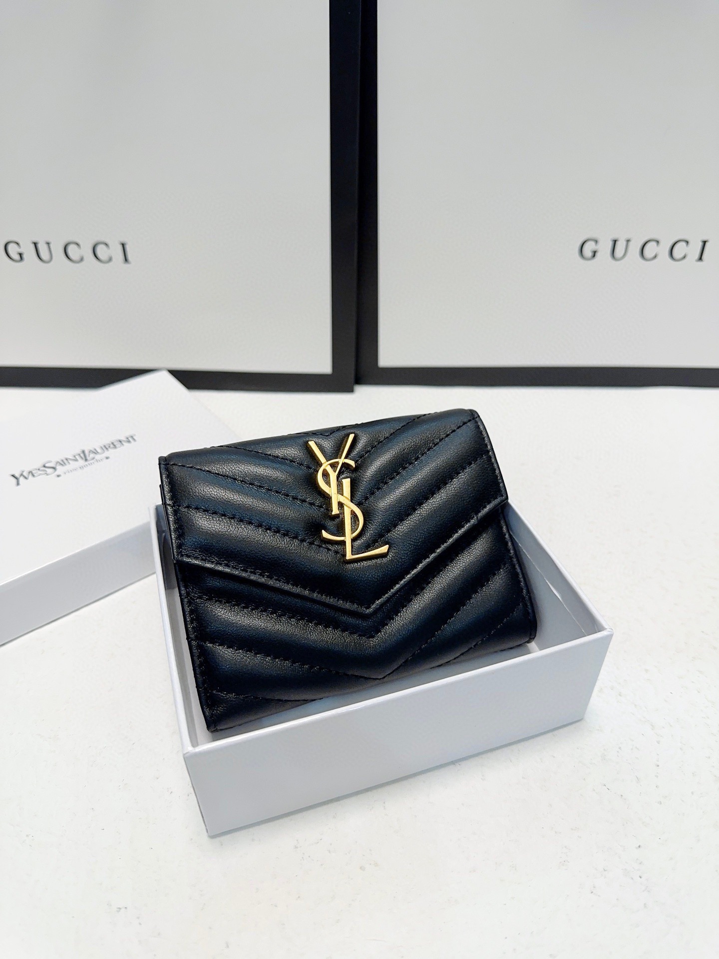 YSL's best-selling calfskin mini wallet