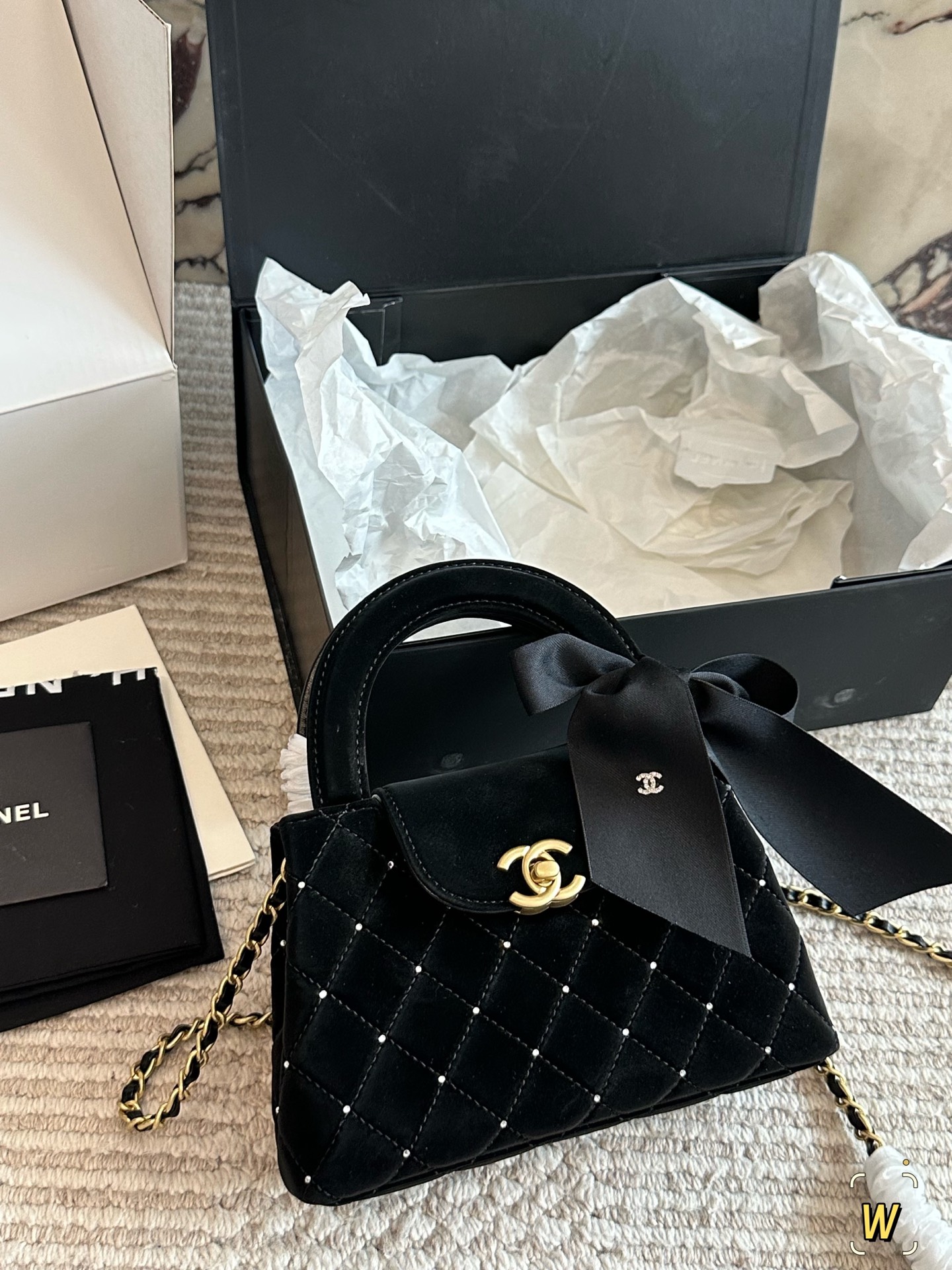 Chanel Velvet Kelly Chain Bag