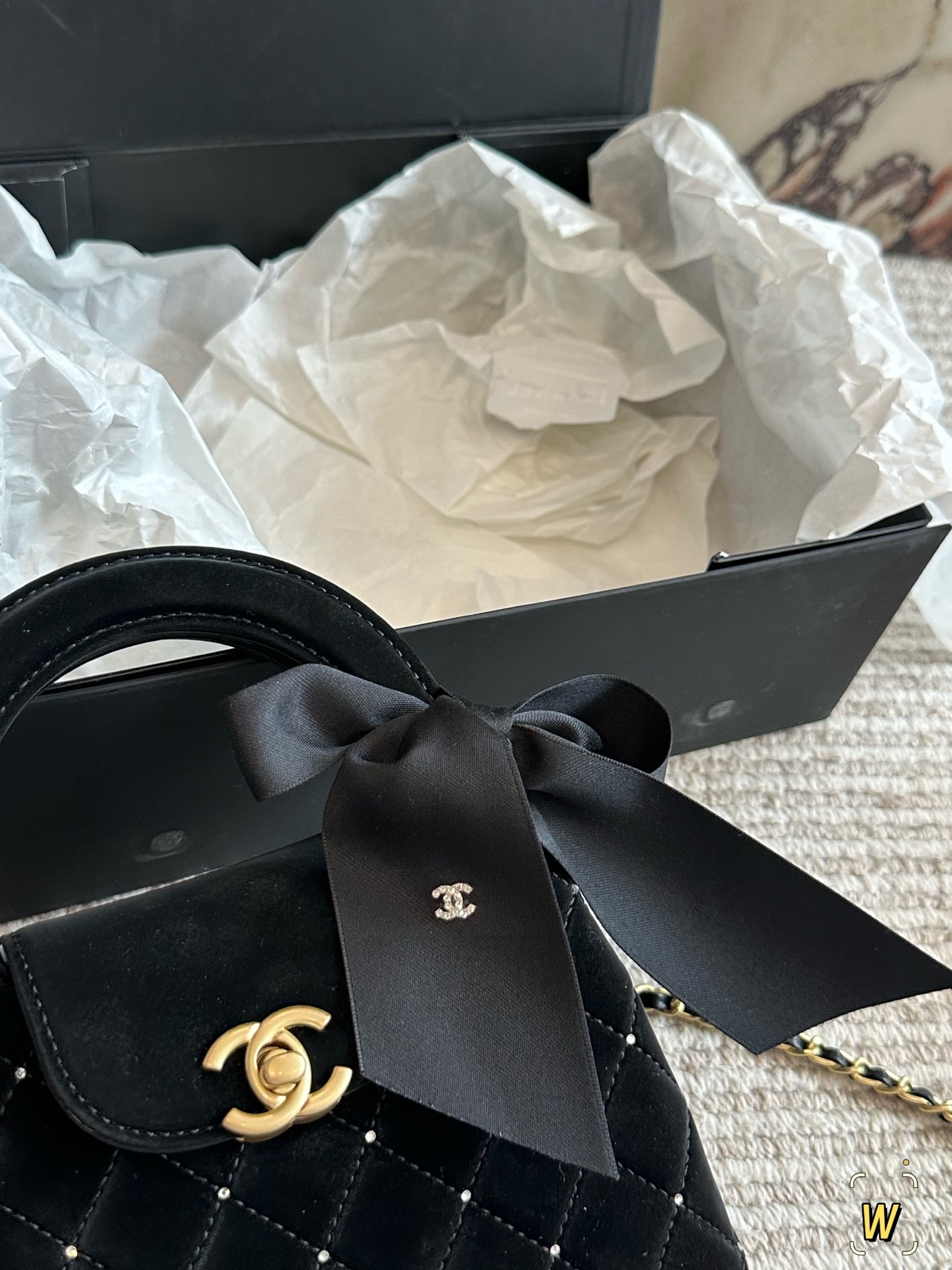 Chanel Velvet Kelly Chain Bag