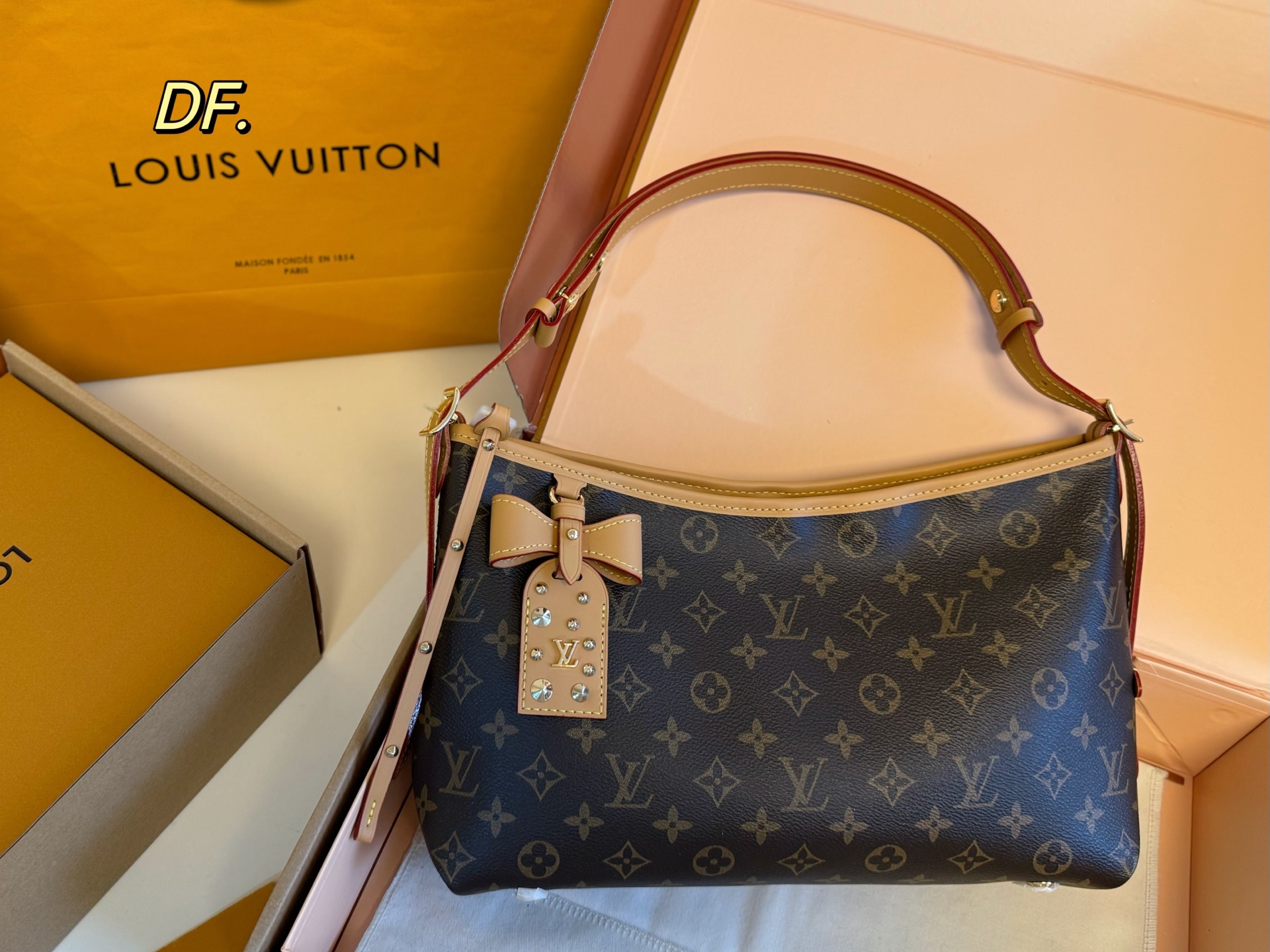 LV vintage floral tote bag