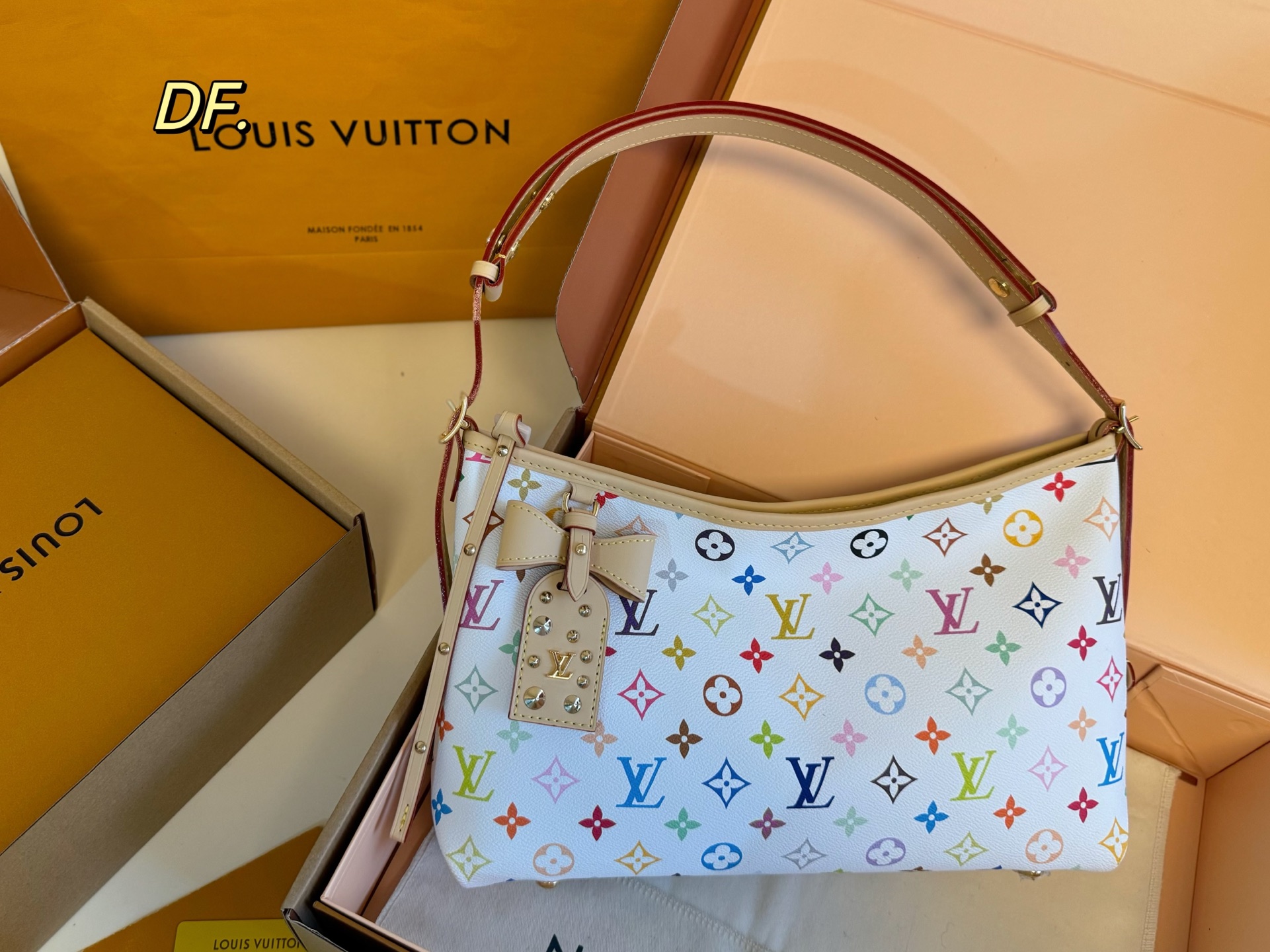 LV vintage floral tote bag