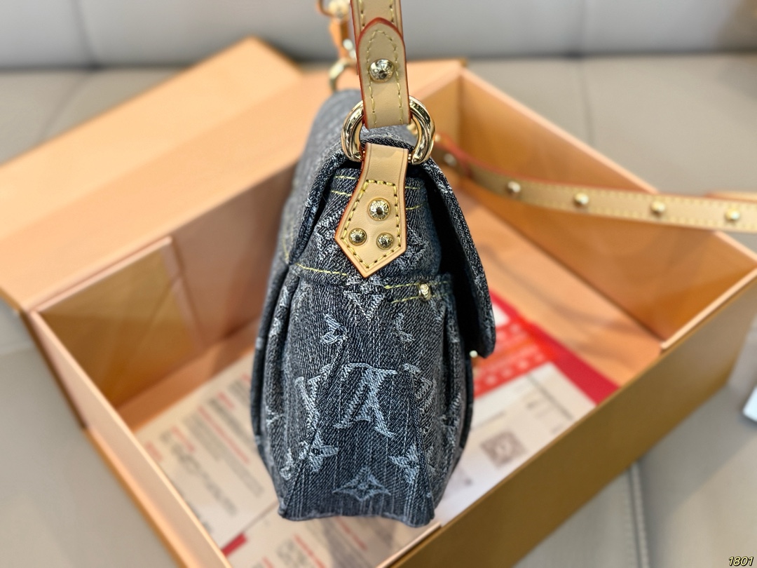 LV Sunset Denim Ingot Shoulder Bag