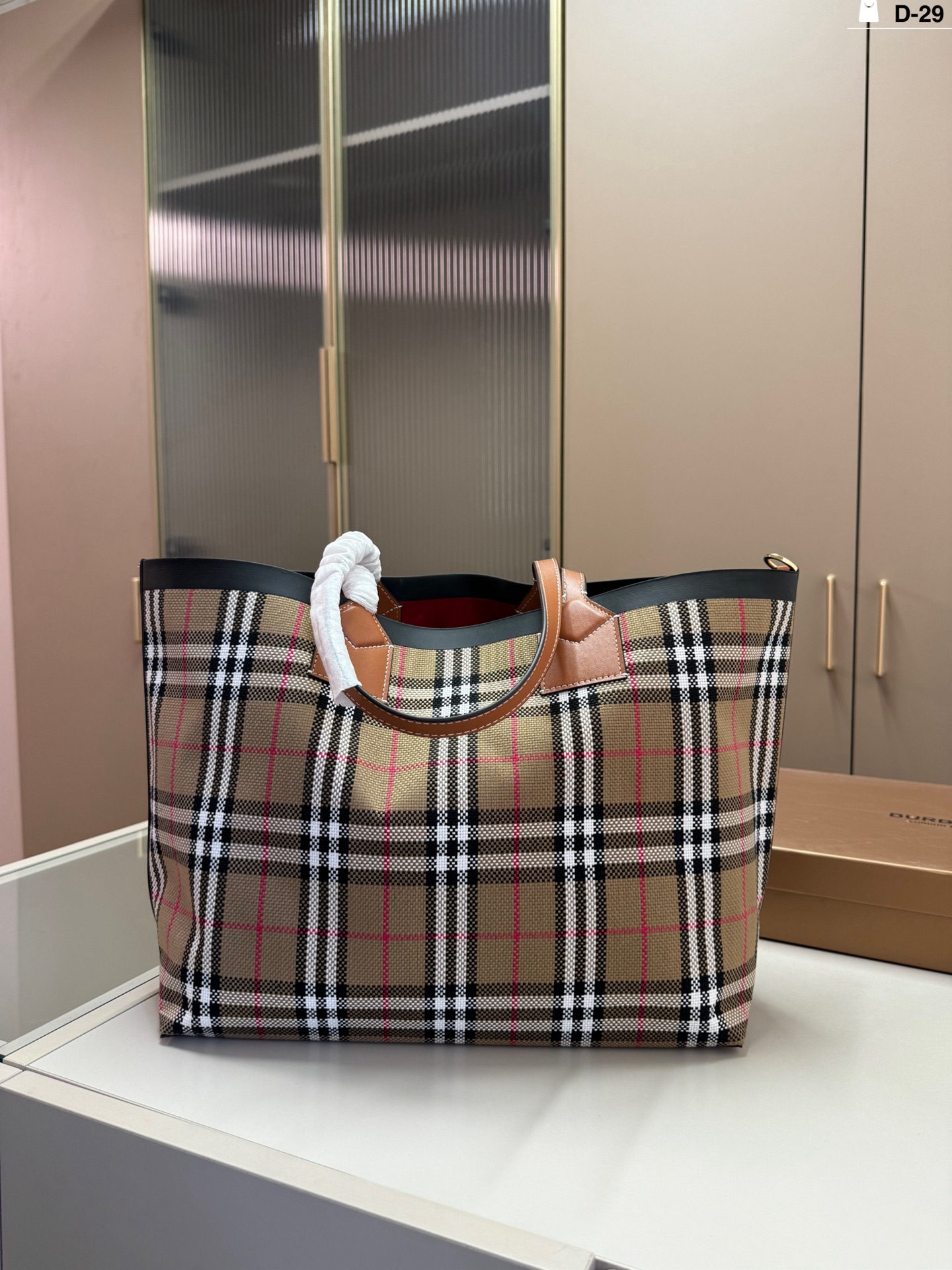 Burberry's classic check tote bag