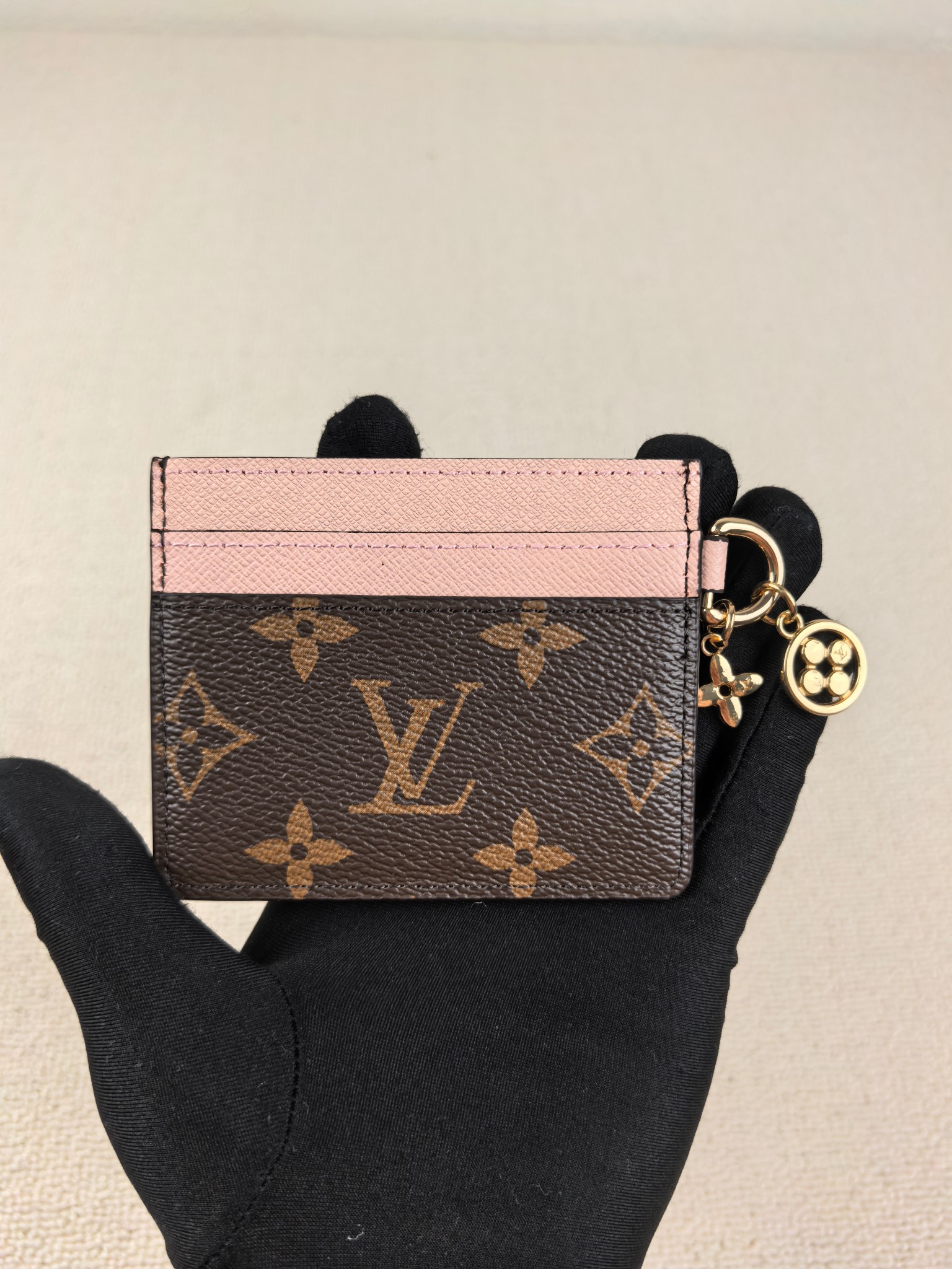 LV Charms Business Card Holder