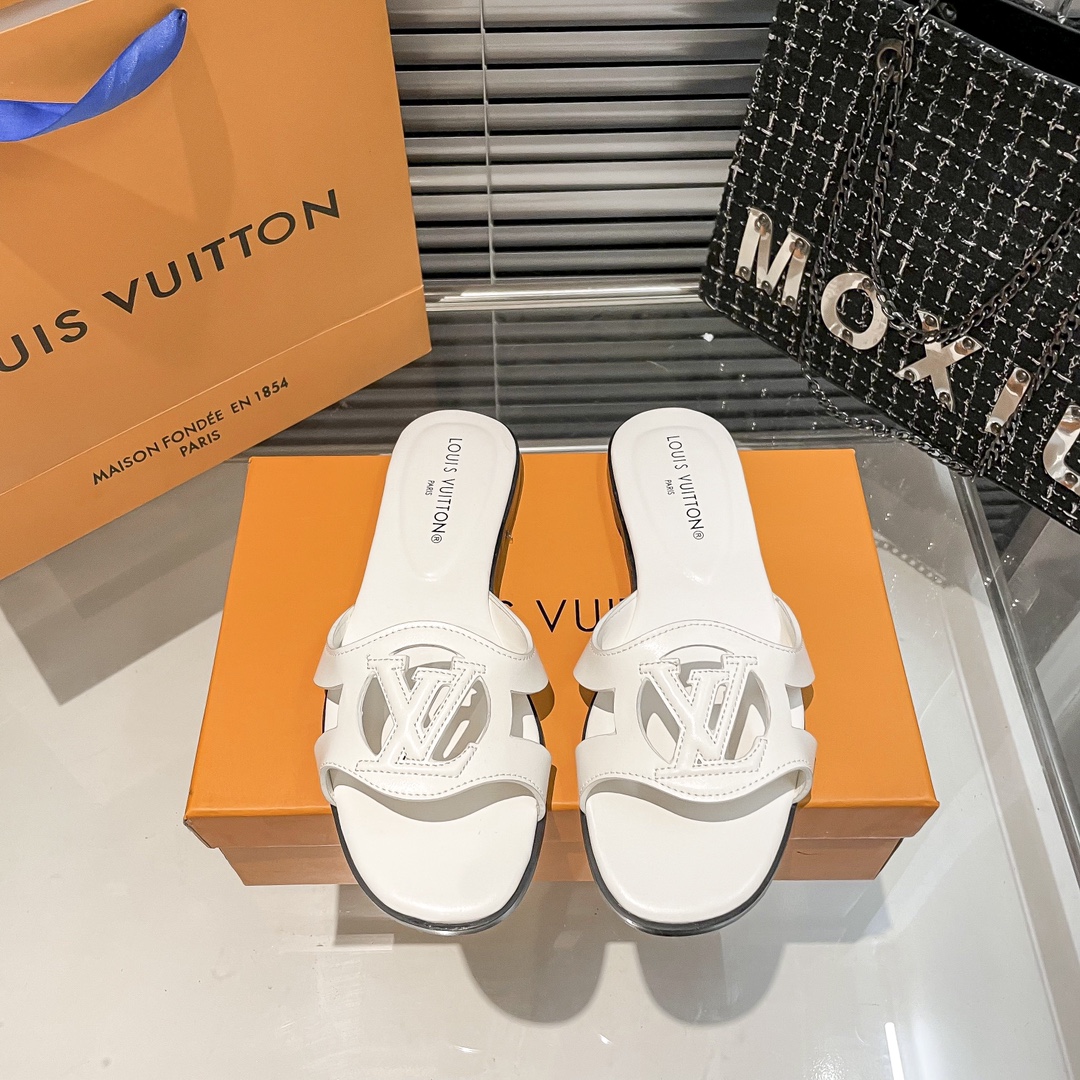 LV openwork flat sandals