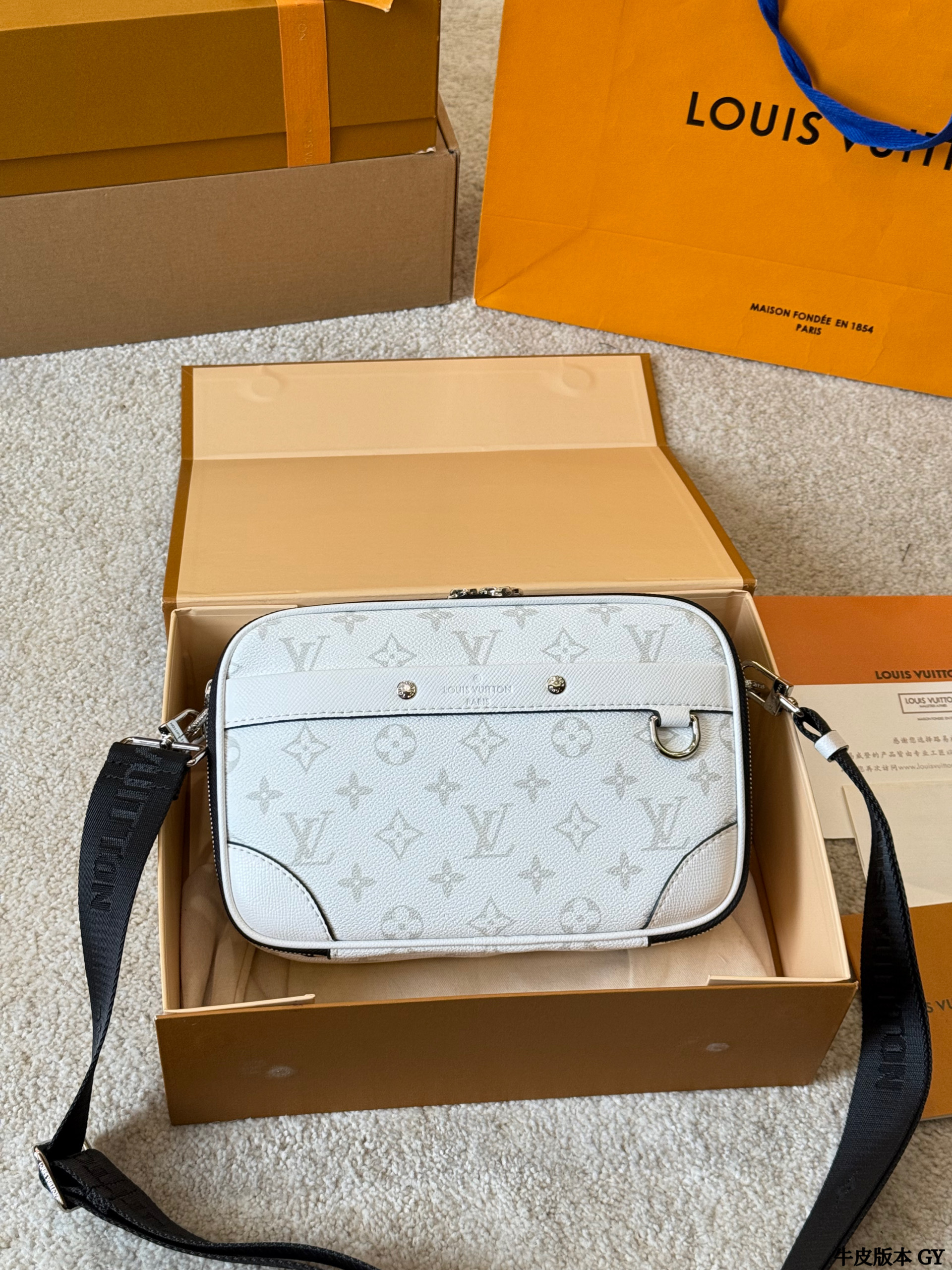 LV Alpha White Monogram Messenger Bag