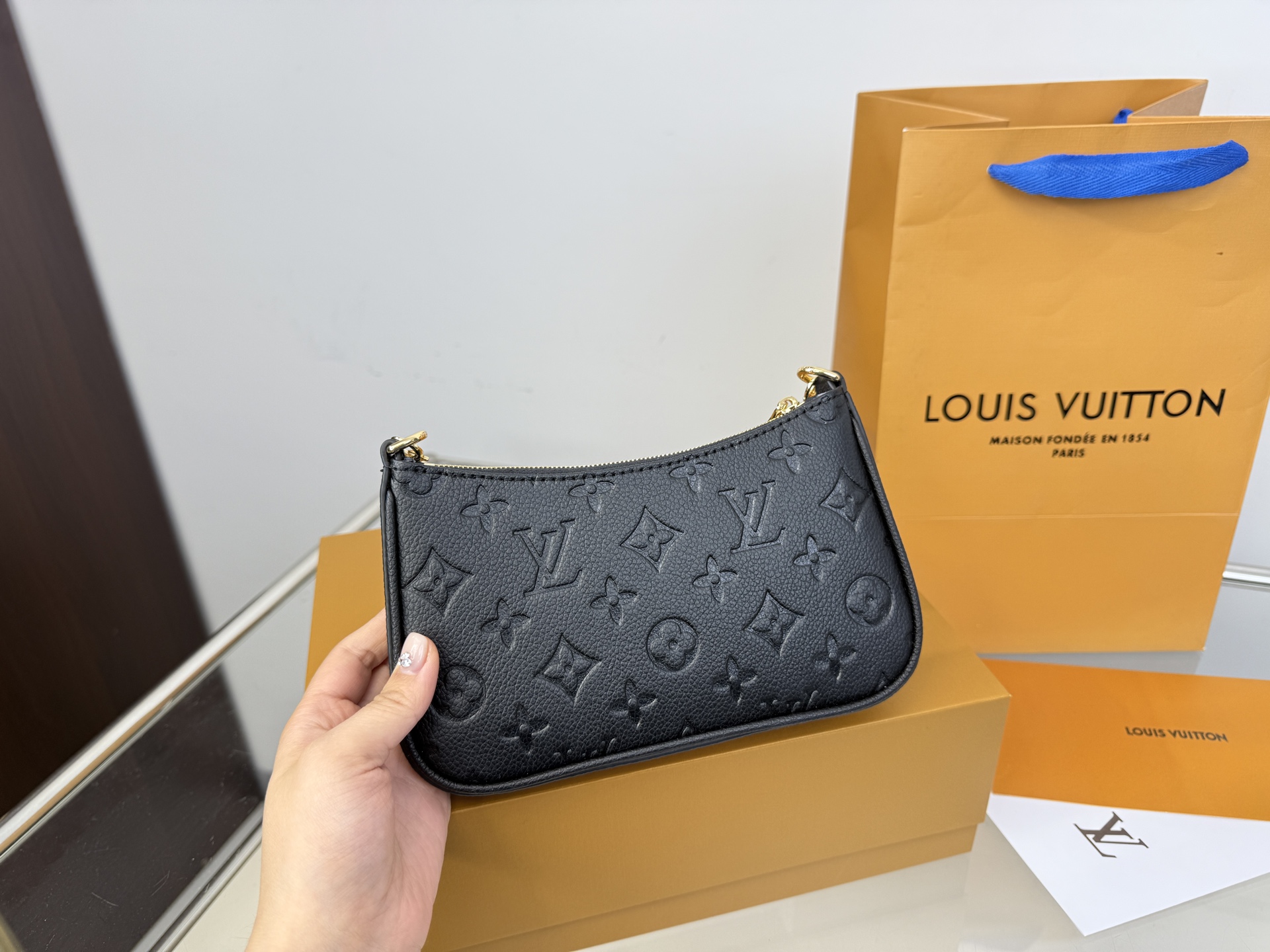 LV Easy Pouch Embossed Shoulder Bag