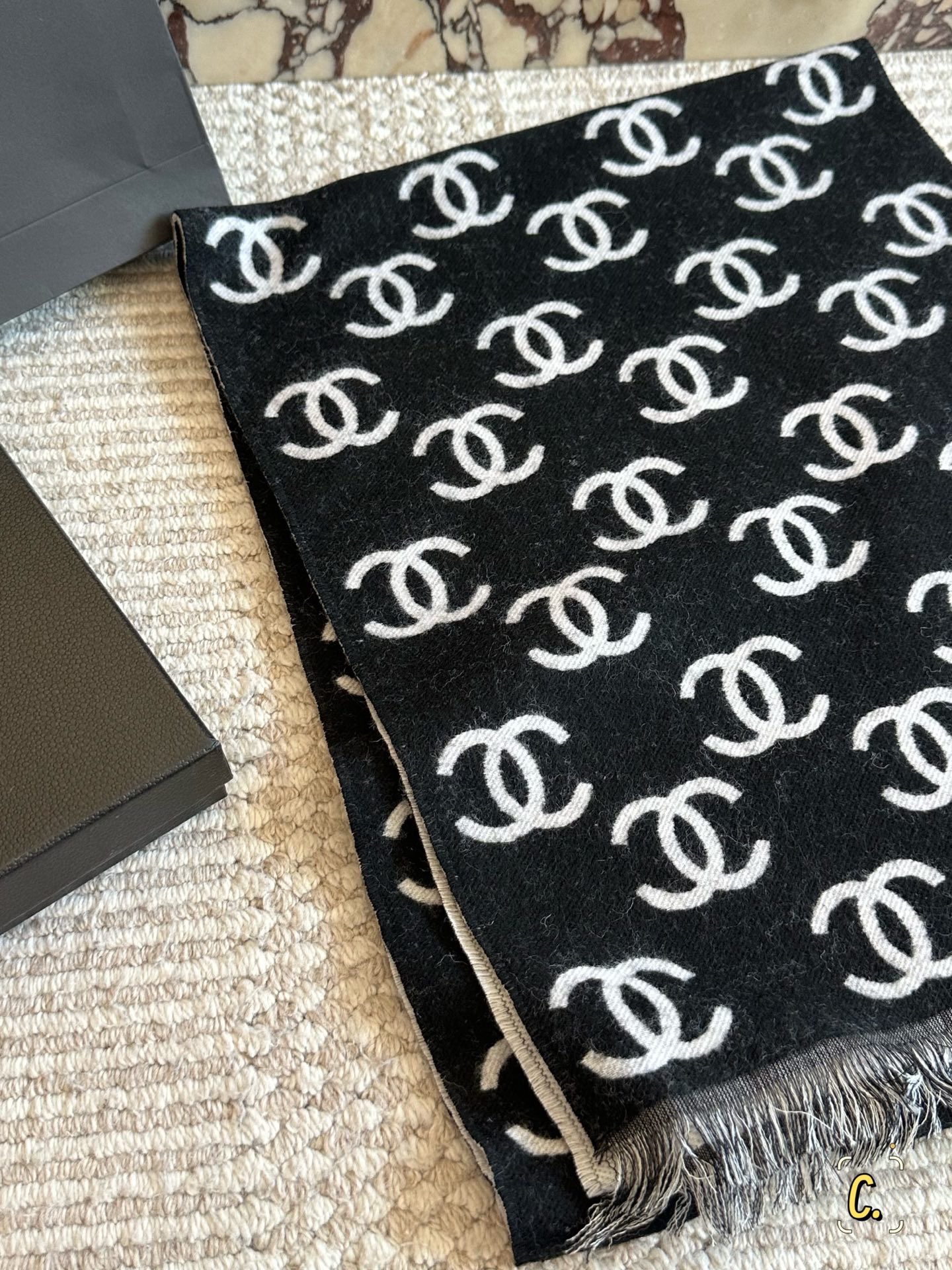 Chanel Fall/Winter Black and White Scarf