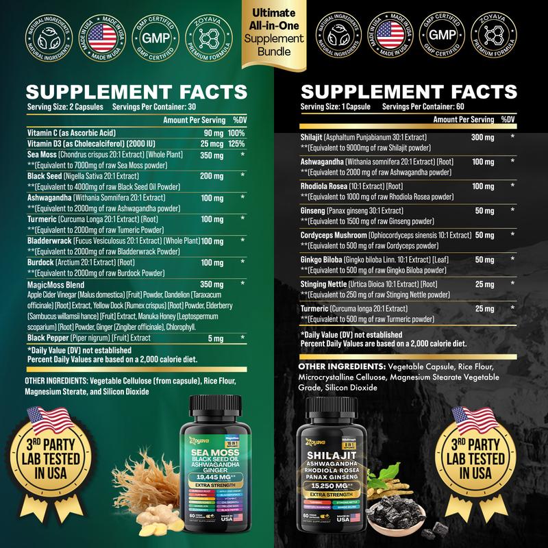 Dynamic Vitality Bundle - Zoyava Sea Moss Multivitamin & Power Combo