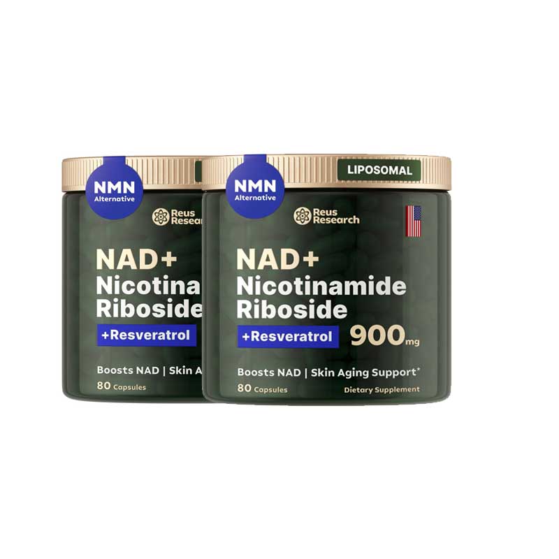 Reus Research NR900 - NAD+ Supplement for Skin Aging Support, Energy, and Focus - 80 Count - Vitamin & Wellness Supplements Dietary
