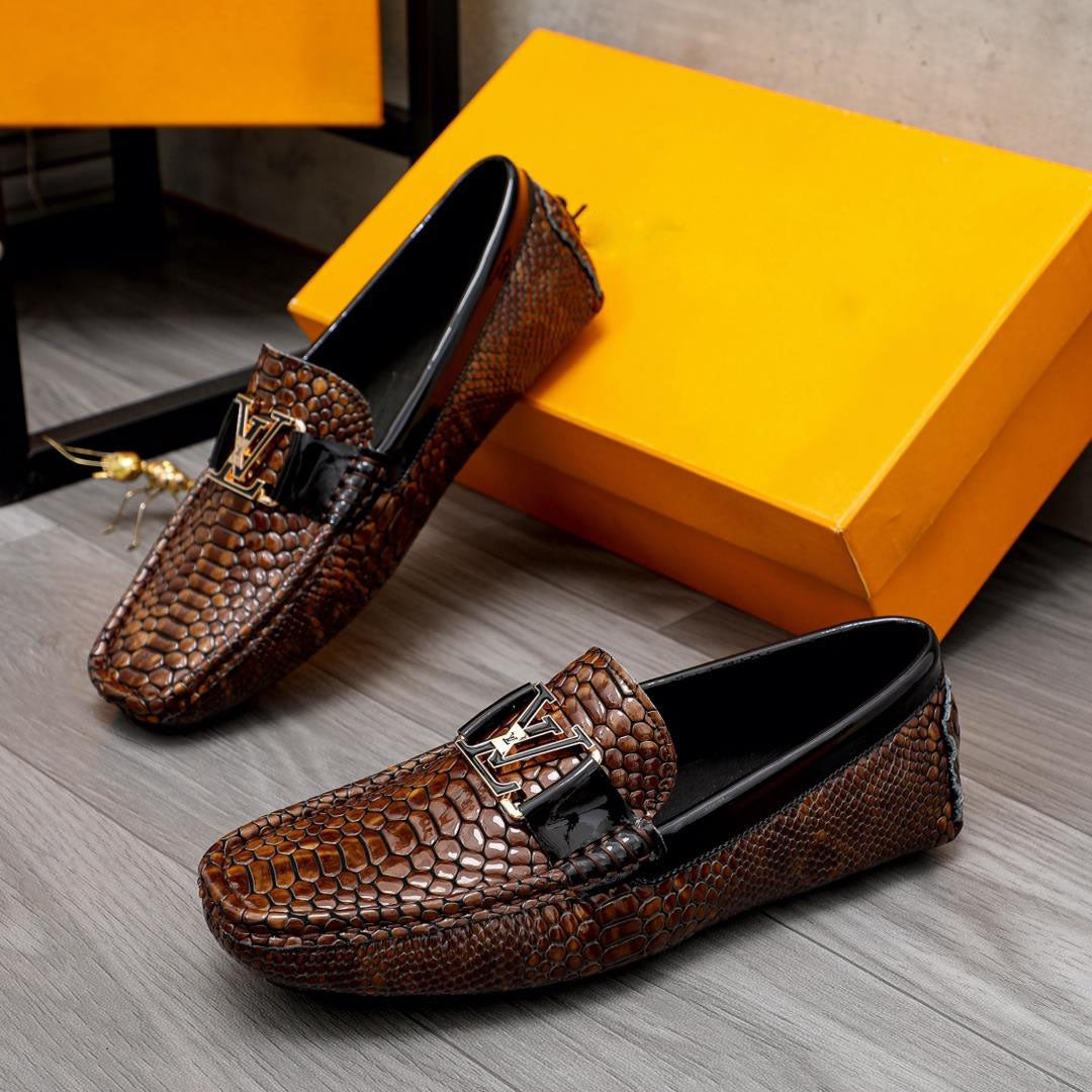 New Fashion Brown Luxury Big Logo Loafers