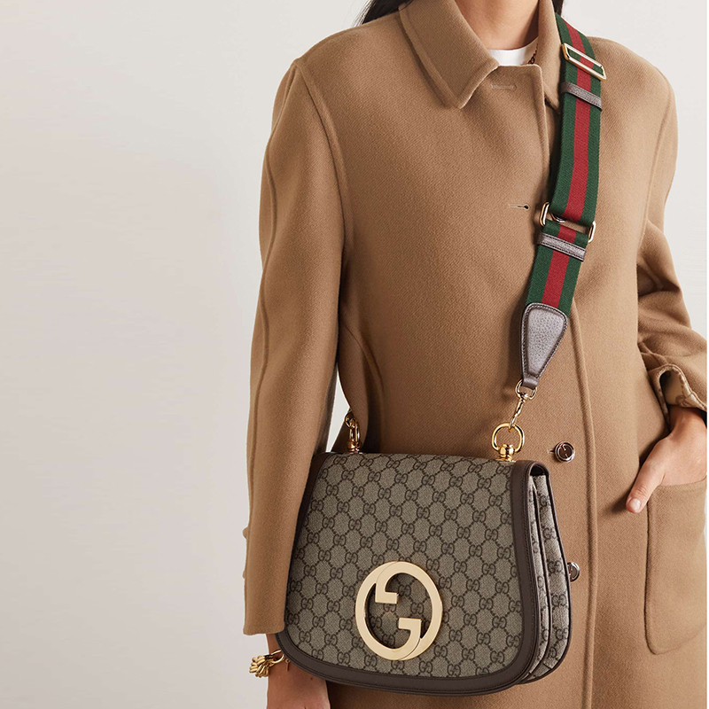Blondie leather-trimmed printed coated-canvas shoulder bag