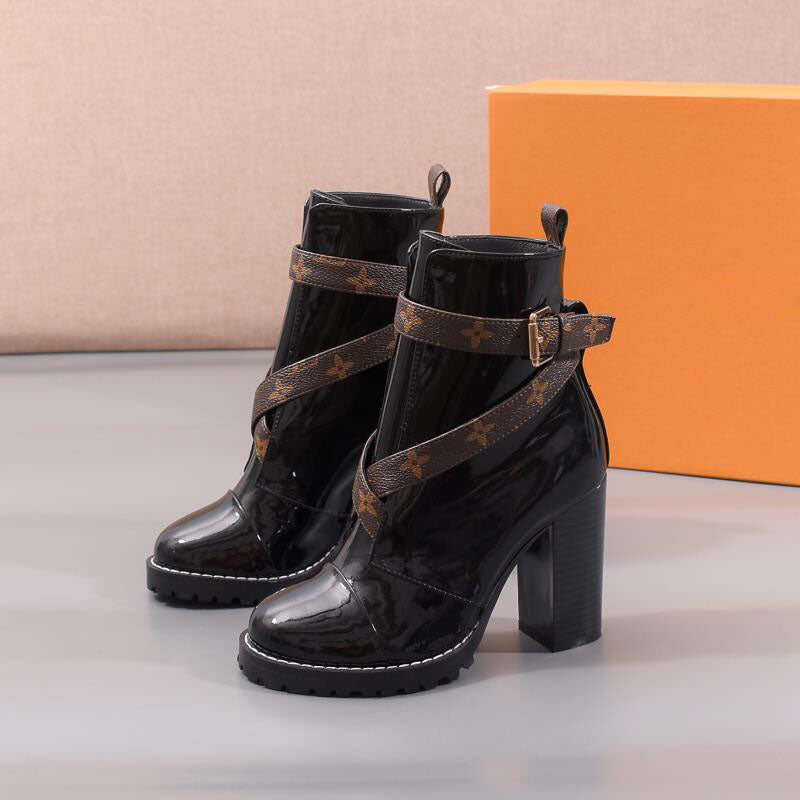 New fashion high-heeled all-match ankle boots S08