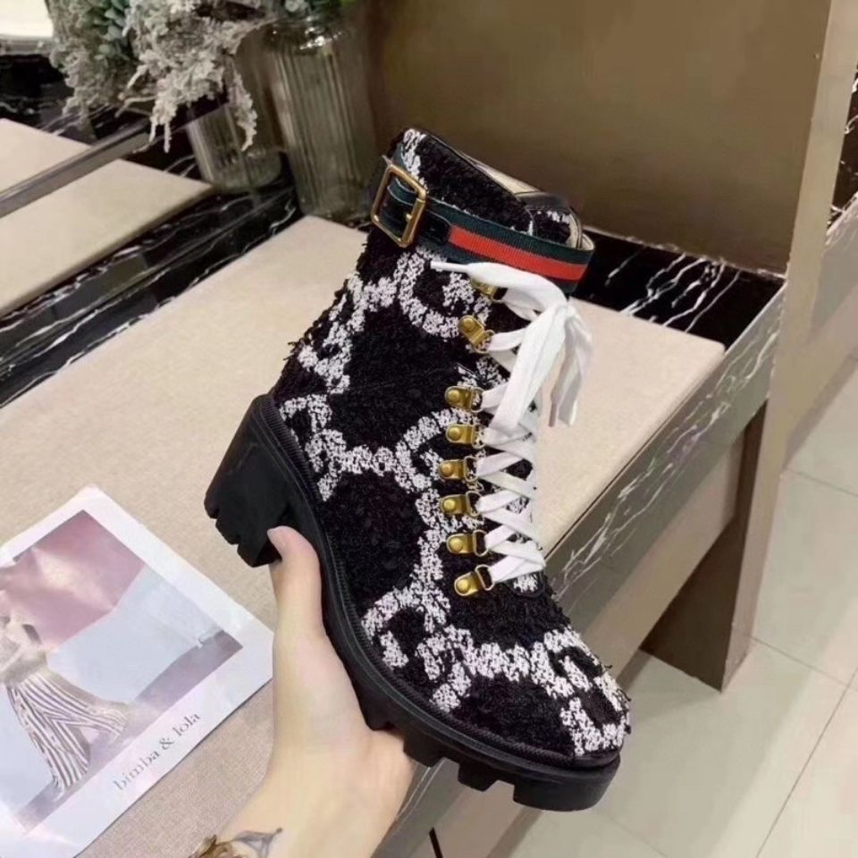 Martin boots women's short boots European and American flower thick heel ankle boots high heel round toe low boots