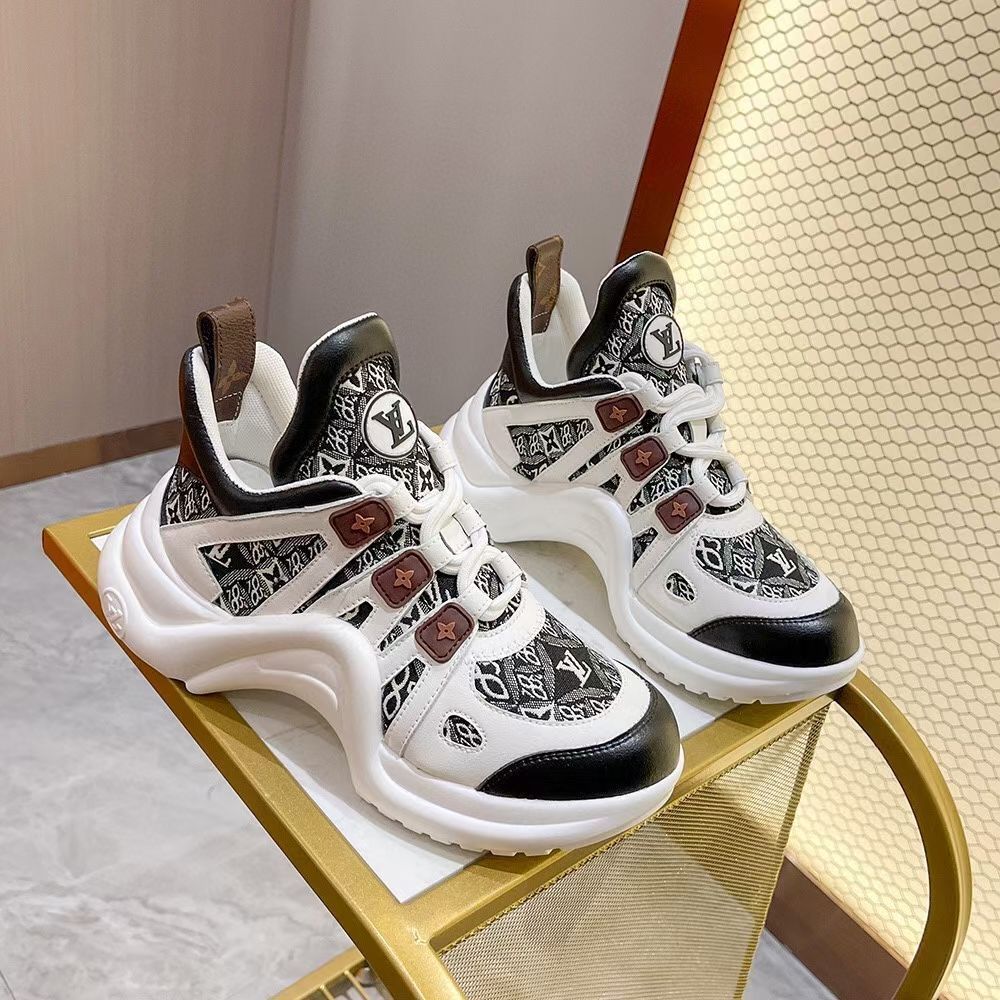 Color-blocking dad shoes old flower casual sports shoes women's jelly color breathable lace-up single shoes height-enhancing shoes S05