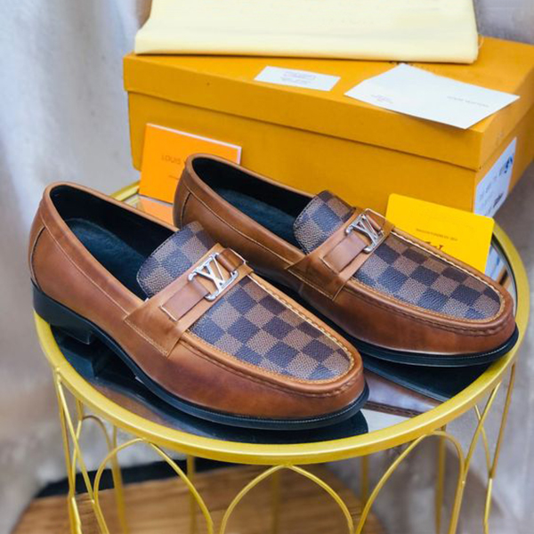 Classic Leather Up Dress Shoes Loafer Slip-On Shoe V108
