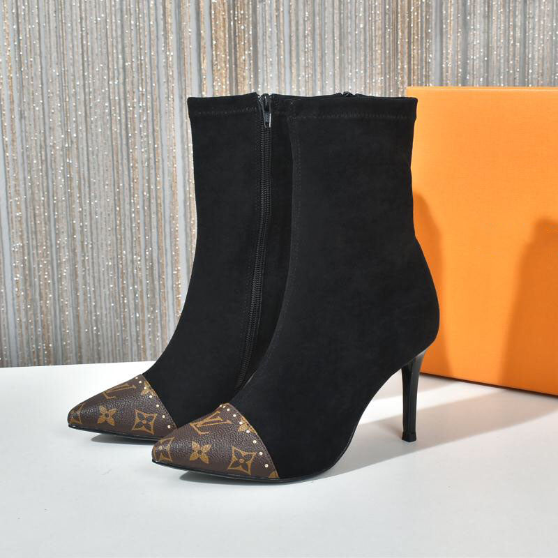 New fashion high-heeled all-match ankle boots