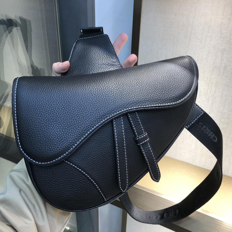 Saddle Bag Black Grained Calfskin
