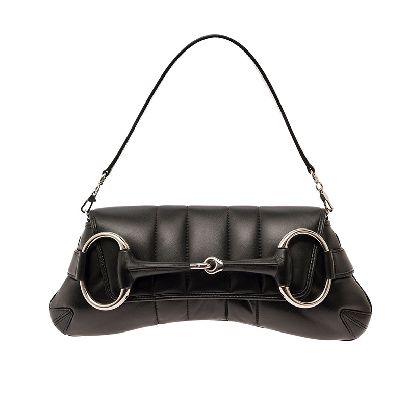 MEDIUM HORSEBIT' BLACK SHOULDER BAG