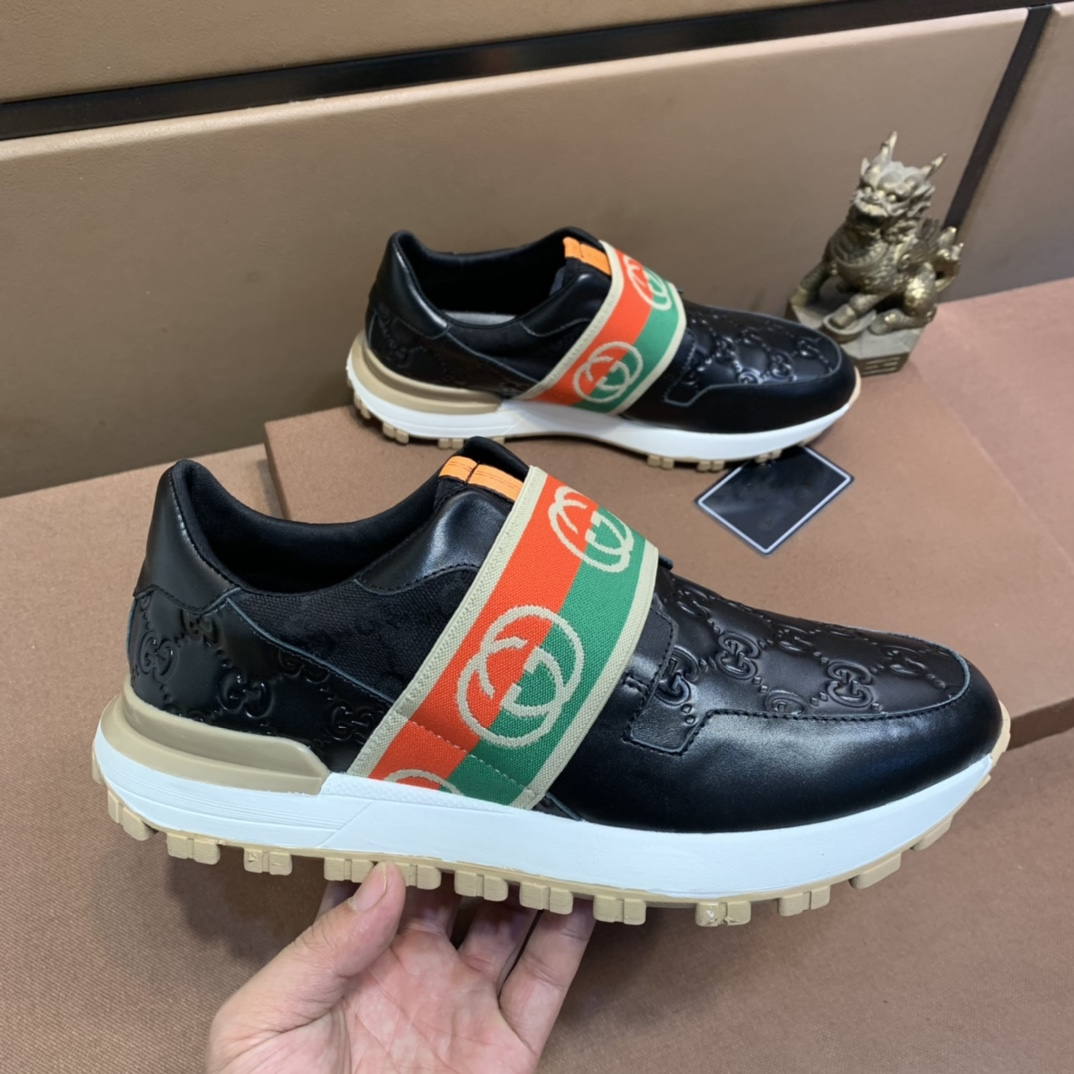 G logo fashion luxury comfortable breathable black sneakers