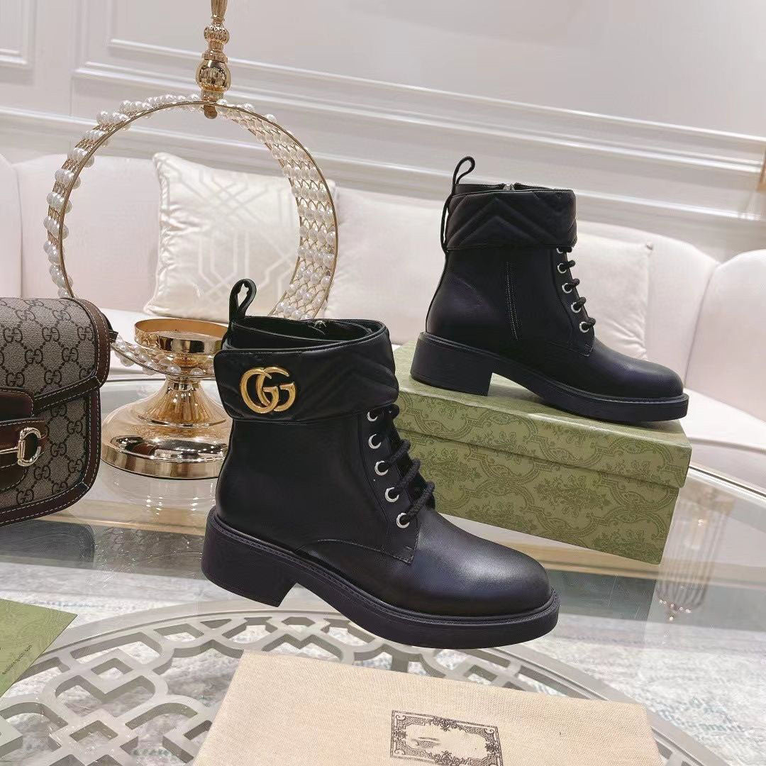 New Ankle Boots Presbyopia Strap Chunky High Heel Boots Short Boots Boots Women's Boots
