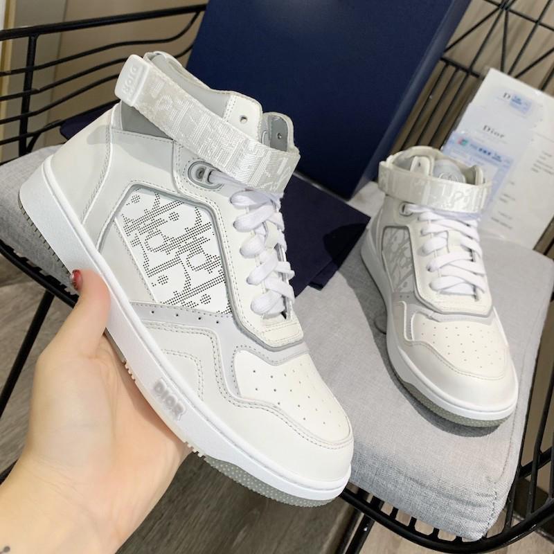 B27 High Top Oblique White Sneakers