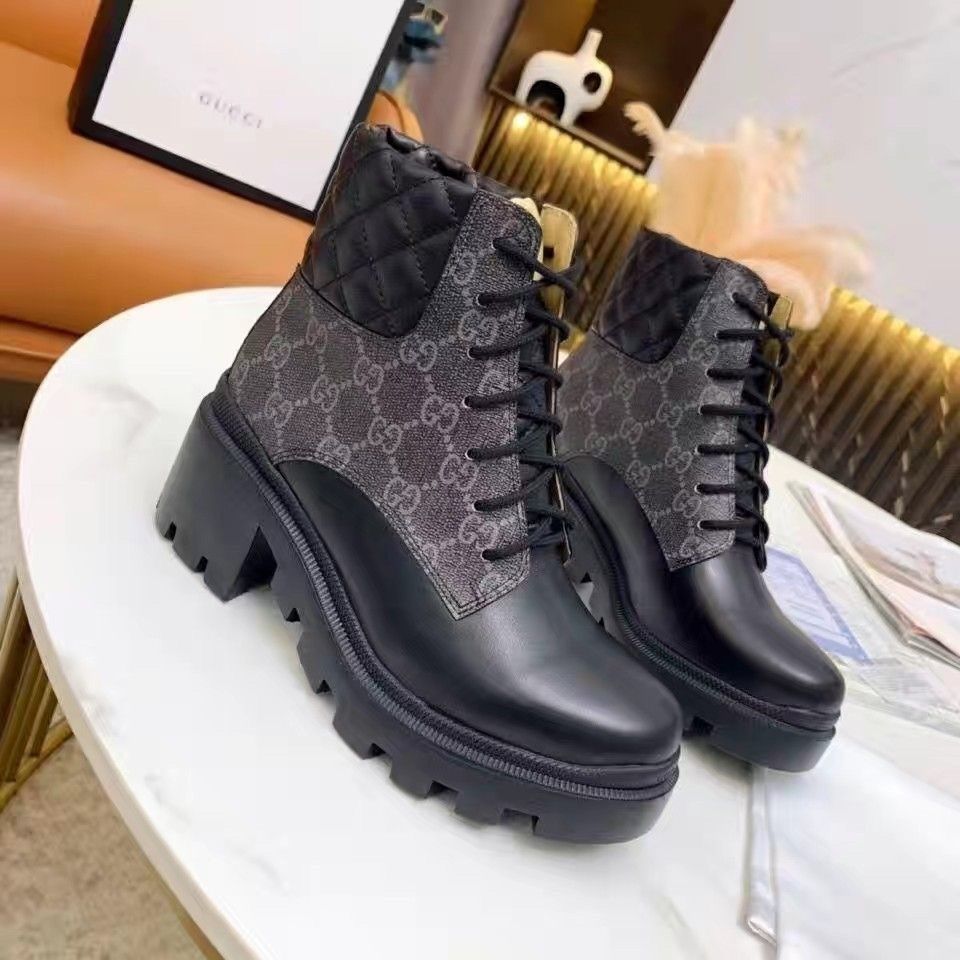 Autumn and winter new European and American tweed chunky heel ankle boots high heel round toe low boots