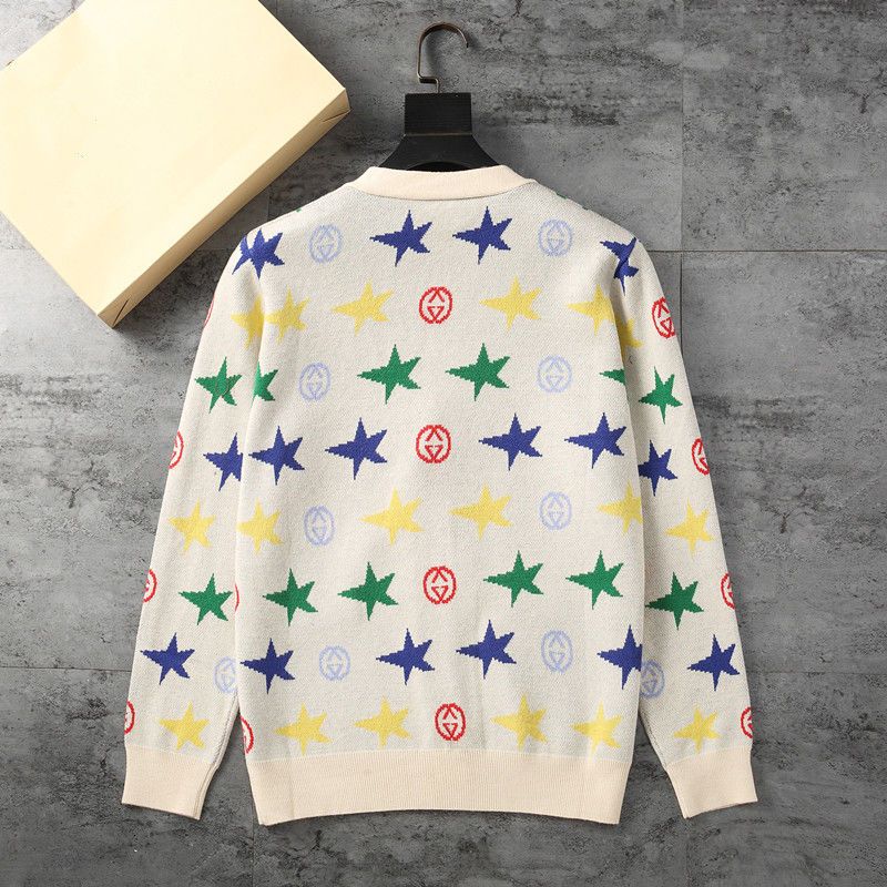 Autumn and winter new trendy brand letter jacquard knitted sweater men and women loose casual round neck top couple models S29
