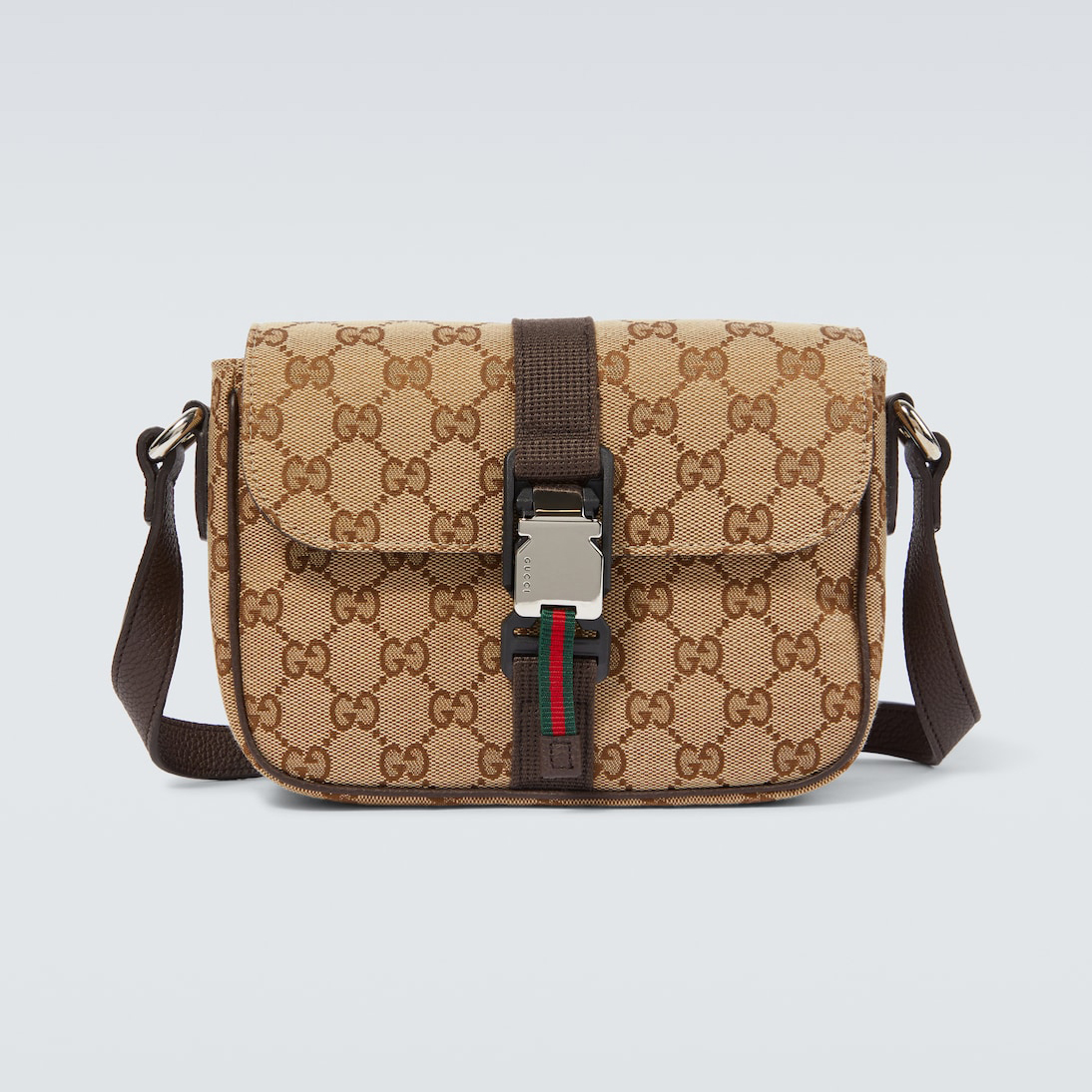 GG Canvas Mini Leather-trimmed Crossbody Bag P00943412