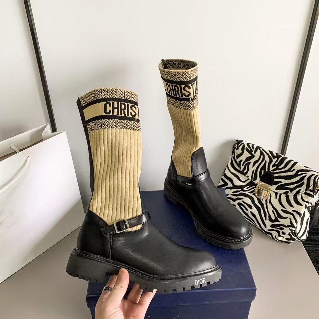 Embroidered over-the-knee women's letter thin high boots