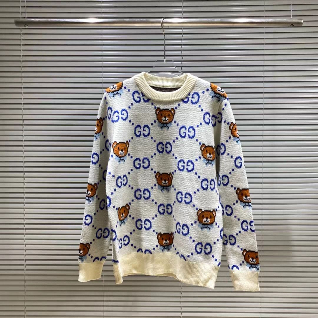 Autumn and winter new three-dimensional letter embroidery round neck sweater men's and women's loose casual tops S13