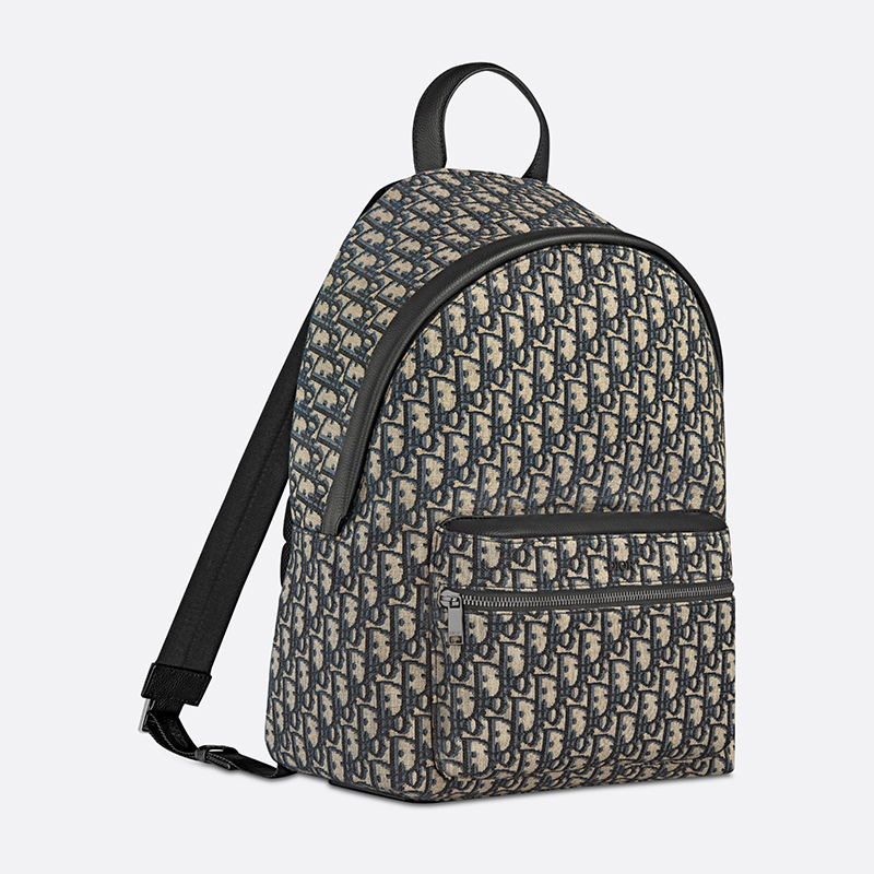 Rider Backpack Beige and Black Dior Oblique Jacquard