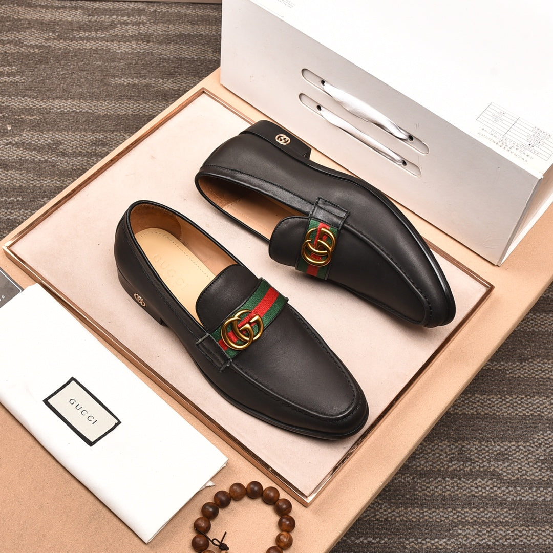 Gentleman Men's Shoes Leather Popular Classic Presbyterian Pattern Loafers G10