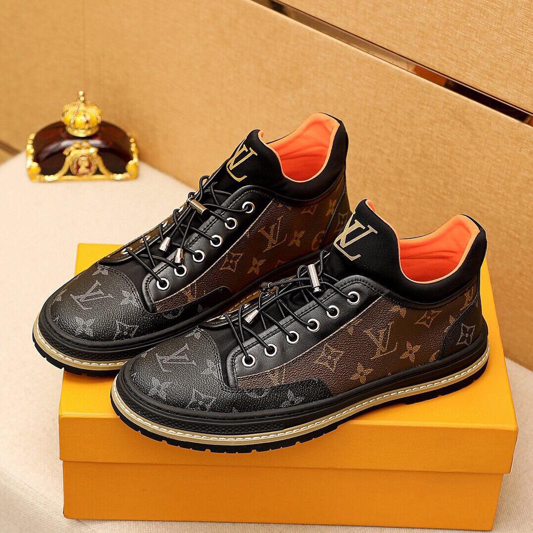 Stylish lace-up presbyopic text-patterned lace-up sneakers