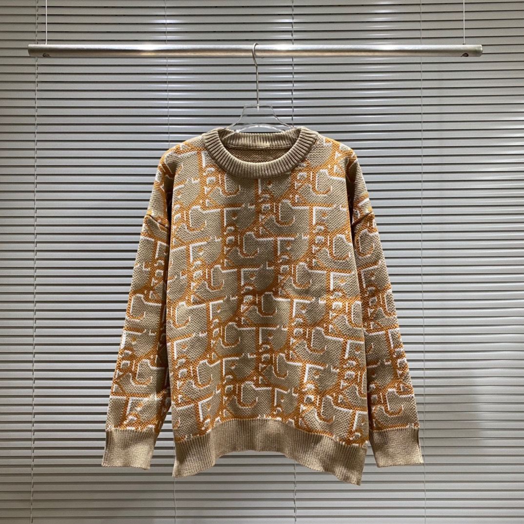 Autumn and winter new three-dimensional letter embroidery round neck sweater men's and women's loose casual tops