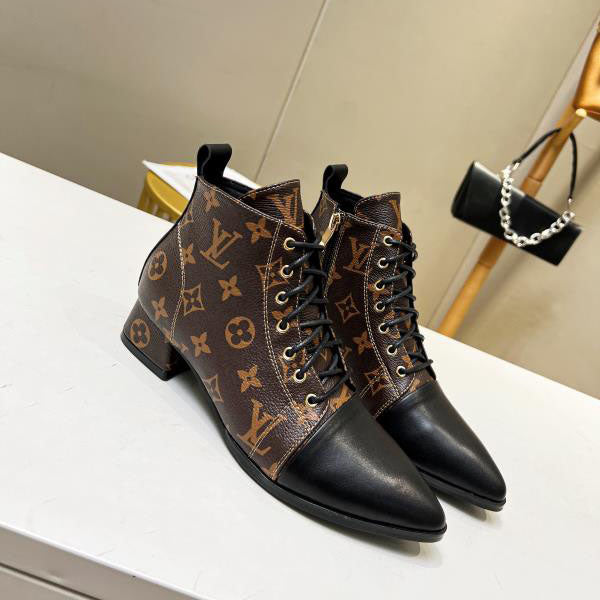 New Fashion Ladies Lace-Up Heel Booties