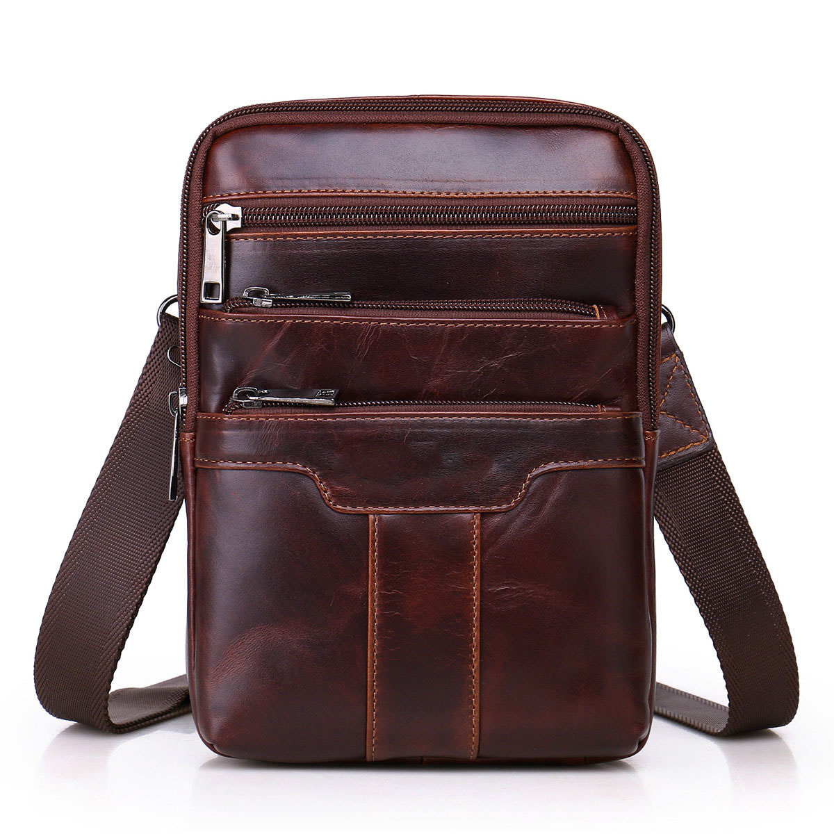Vintage casual cross body leather backpack