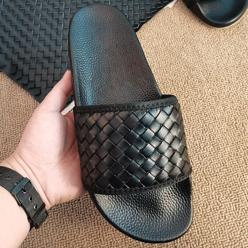 Fashionable leather flip flop PF01060207