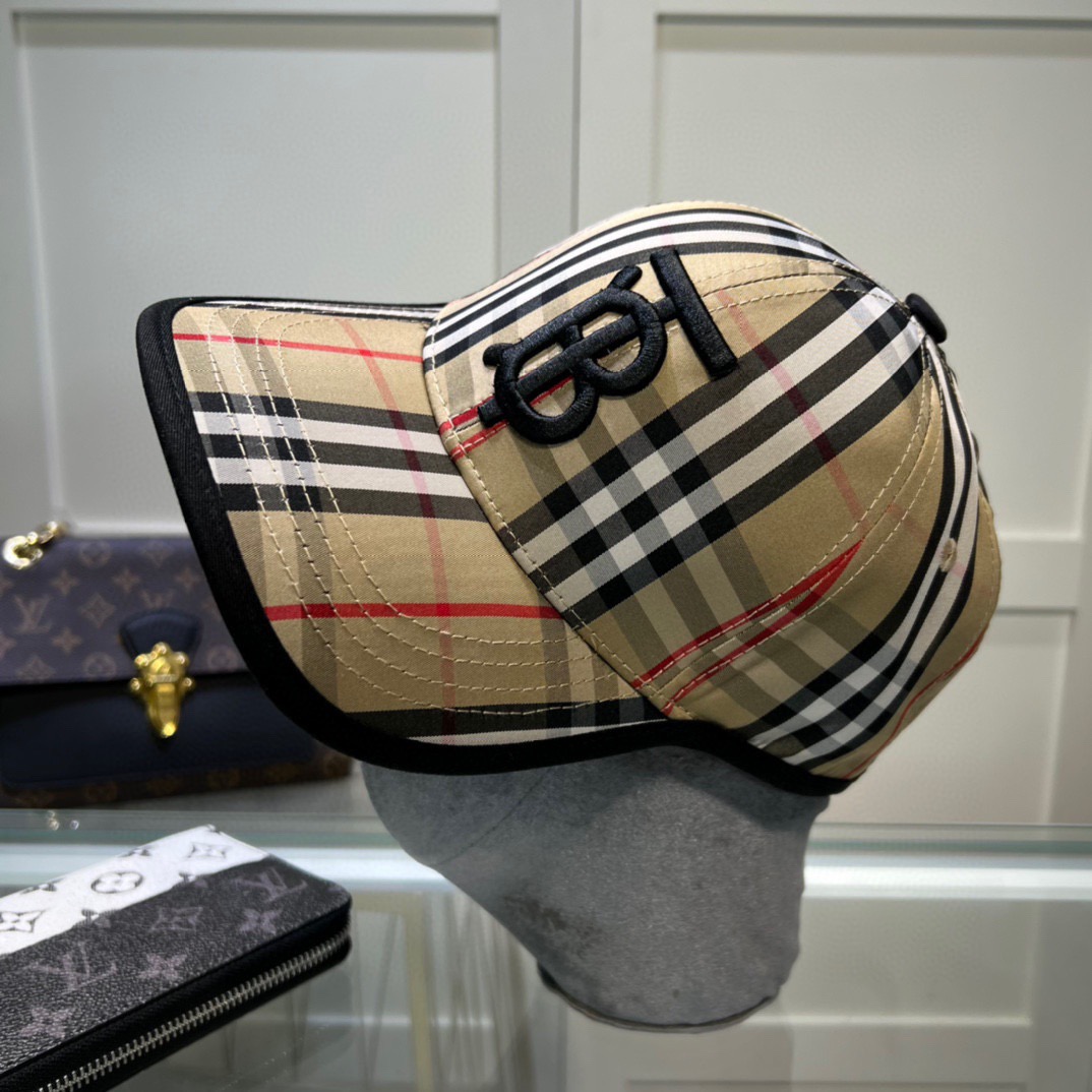Canvas Luxury Trend Check Hat-XC07070708